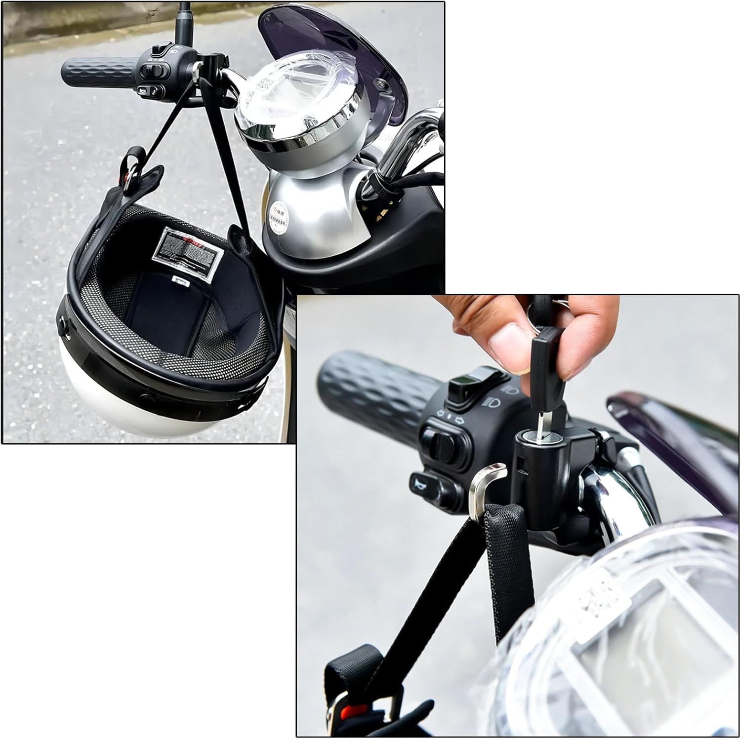 2X Motorcycle Helmet Security Lock Replacement Anti-Theft Fixed Multi-Function Lock Accessories with Key for Motorcycles Bicycles E-Bike image number 1