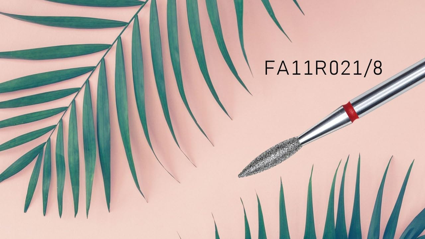 STALEKS PRO - Diamond Bit - Sharp Flame (Red Ring) I Nail Sander Kit I Sanding Kit for Electric Sanders I Screwdriver Bit for Manicure and Pedicure (FA11R021/8)