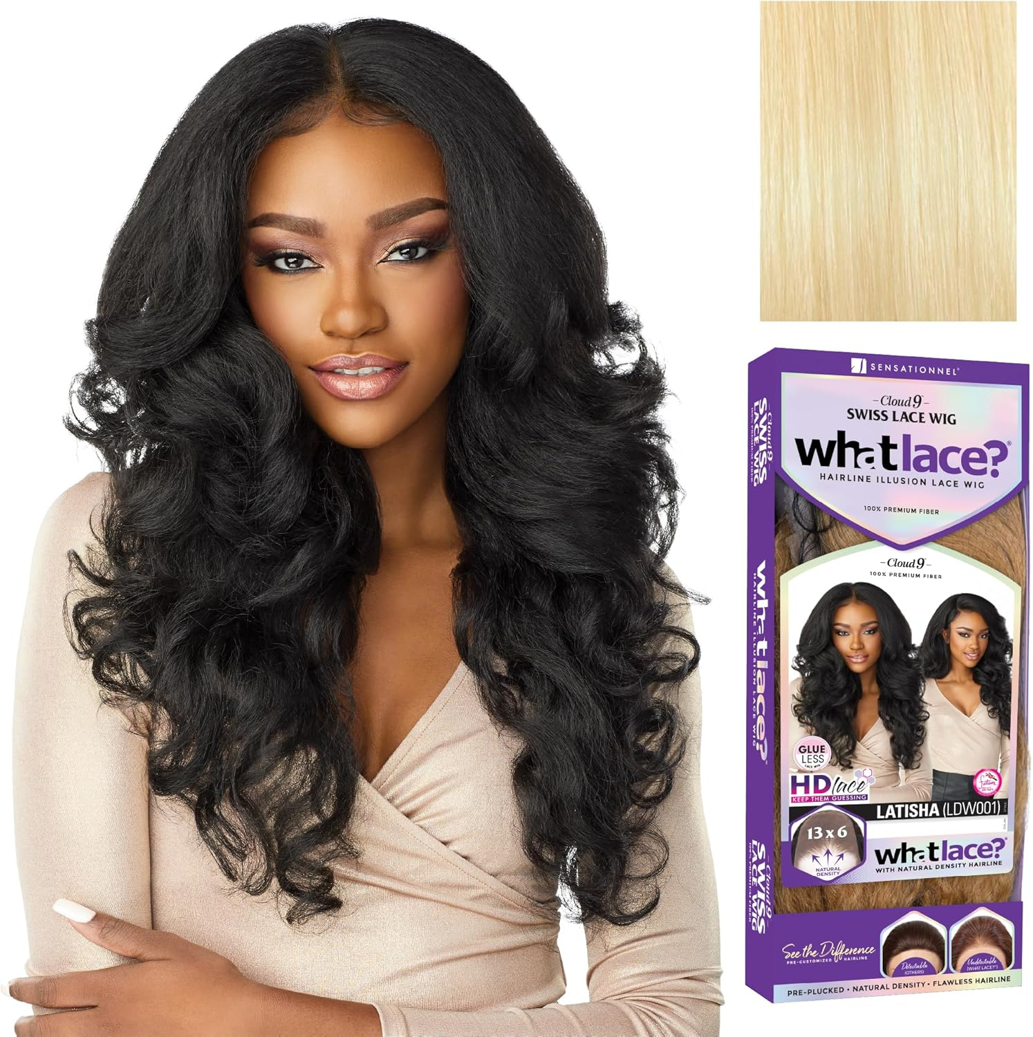 Synthetic Cloud9 What Lace Wig - LATISHA (1B off Black)