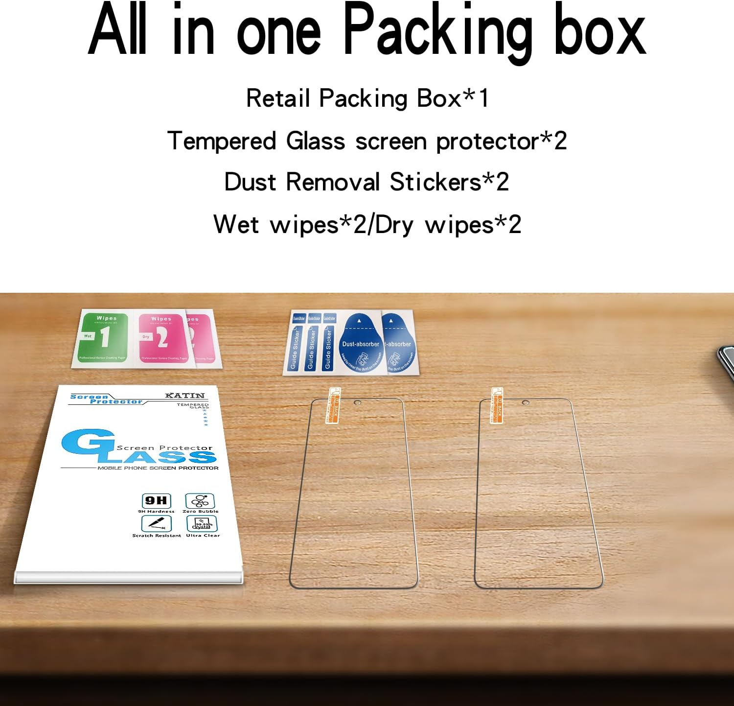 KATIN [2 Pack] Designed for OPPO Reno 11F Tempered Glass Screen Protector, 9H Hardness, Easy to Install, Case-Friendly