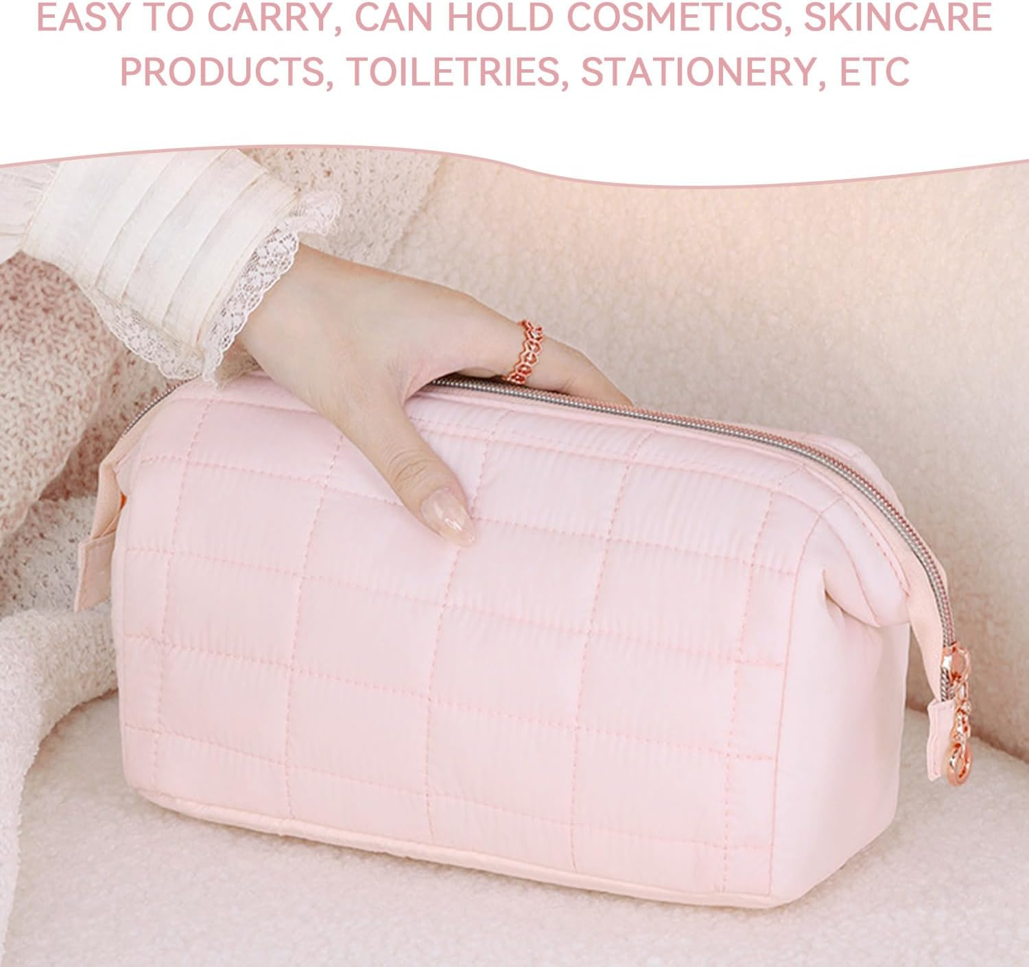 2 Pieces Simple Makeup Bag, Portable Makeup Bag, Travel Bag, Waterproof Makeup Bag, Large Capacity Makeup Bag image number 3