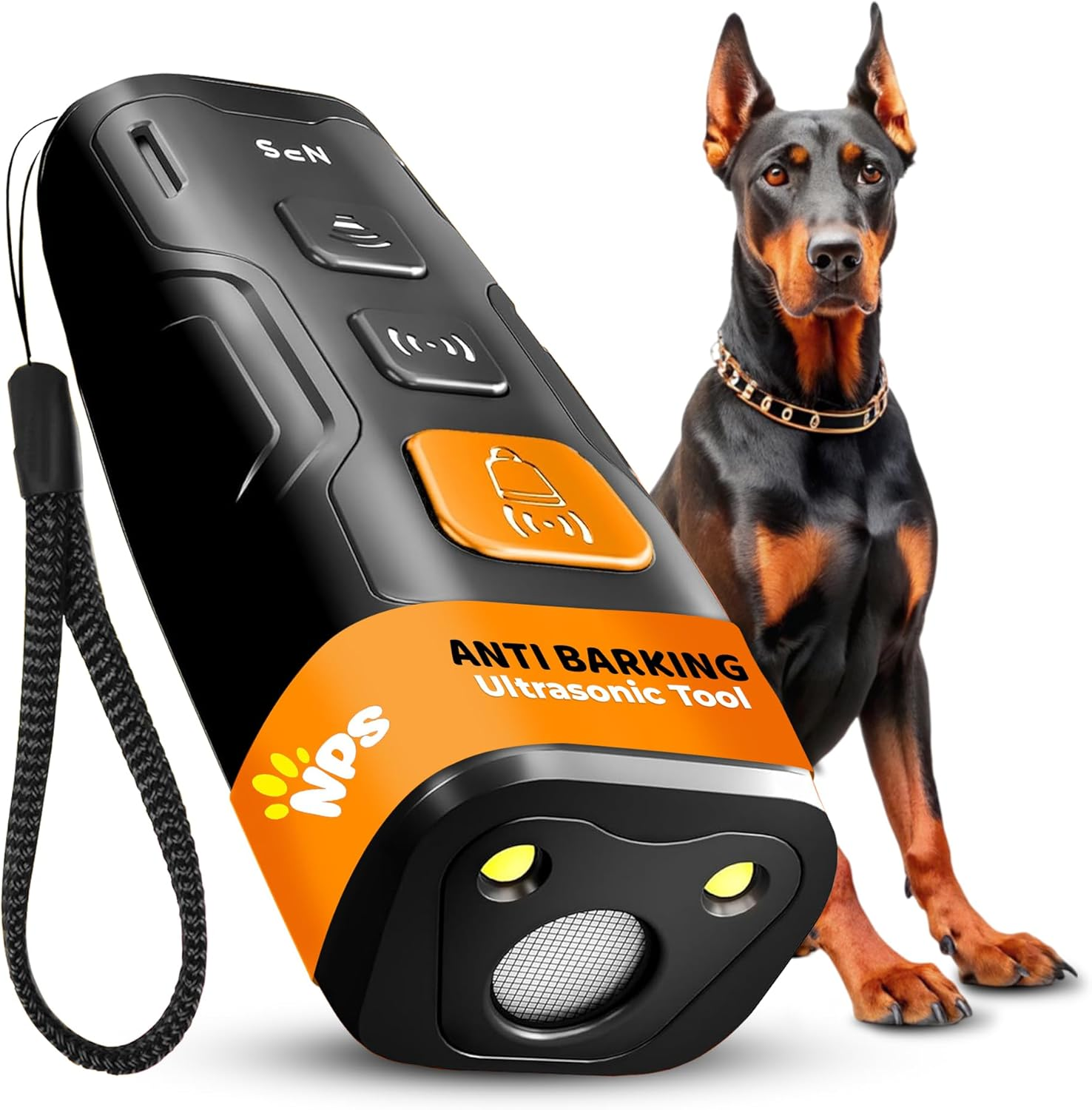NPS Dog Bark Deterrent Devices 2023 Release | Barks No More Training Tool Buddy anti Device for Dogs Most Effective Behavior Aid - Barking Silencer Indoor/Outdoor, Rechargeable Black (Alpha Black)