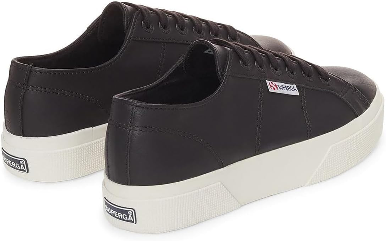 Superga Women'S 2740 Platform Sneaker, Black Matte Leather, EU39/US 8 image number 1