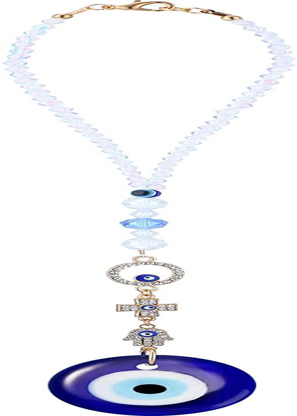 Evil Eye Car Hanging Ornament Evil Blue Eye Charms for Rear View Mirror Beaded Decor Car Accessories Pendent for Window Door Frame Balcony
