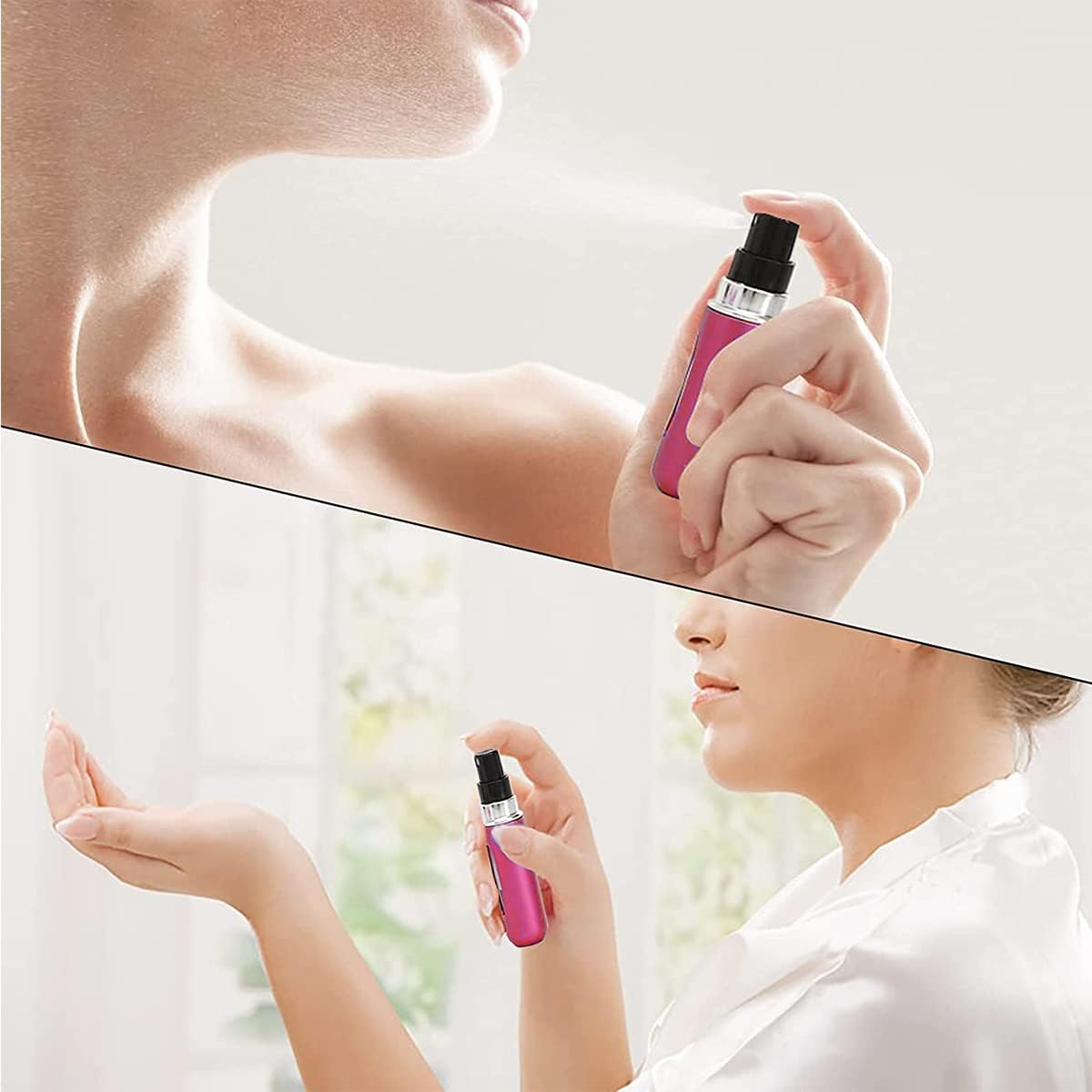 5 PCS Perfume Atomiser Bottles 5Ml Mini Refillable Spray Portable Liquid Bottle with Visual Window Empty Travel Bottle for Purse Handbag Pocket Luggage (A) image number 6