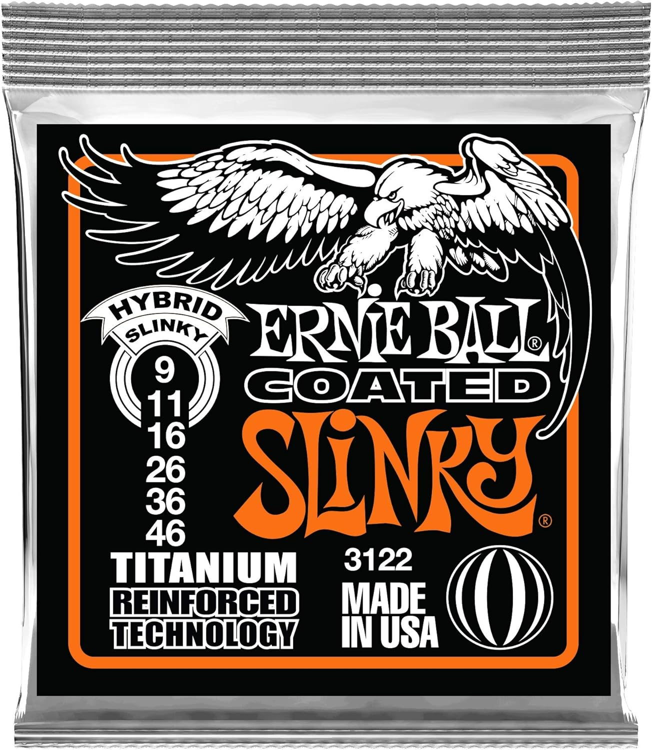Ernie Ball Power Slinky Coated Titanium RPS Electric Guitar Strings - 11-48 Gauge