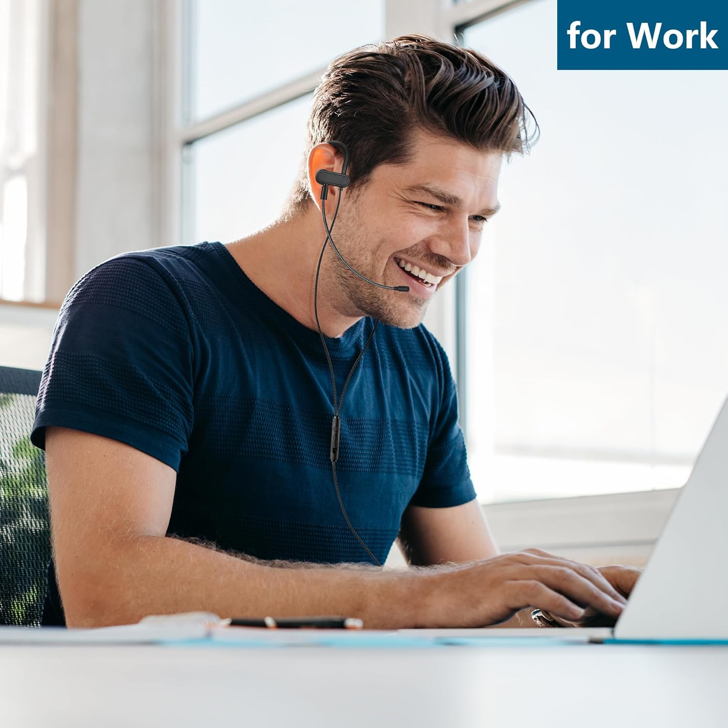 Wired 3.5Mm In-Ear Earbuds Headphones with Wrap-Around Hooks, Gaming Headset & Boom Mic for Mobile & PC, Xbox Series X/S, Xbox One, PS5, PS4, Playstation, Switch [Lightweight & Secure Fit] image number 6