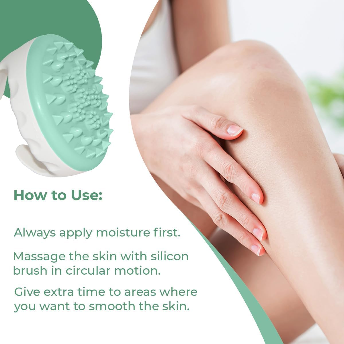 Cellulite Remover anti Cellulite Massager Roller - Anticellulite Fascia Blaster for Cellulite Treatment - Improves Fat Deposits Use Cellulite Brush & Silicone Body Scrubber Shower Bath Brush(2 Pack) image number 5