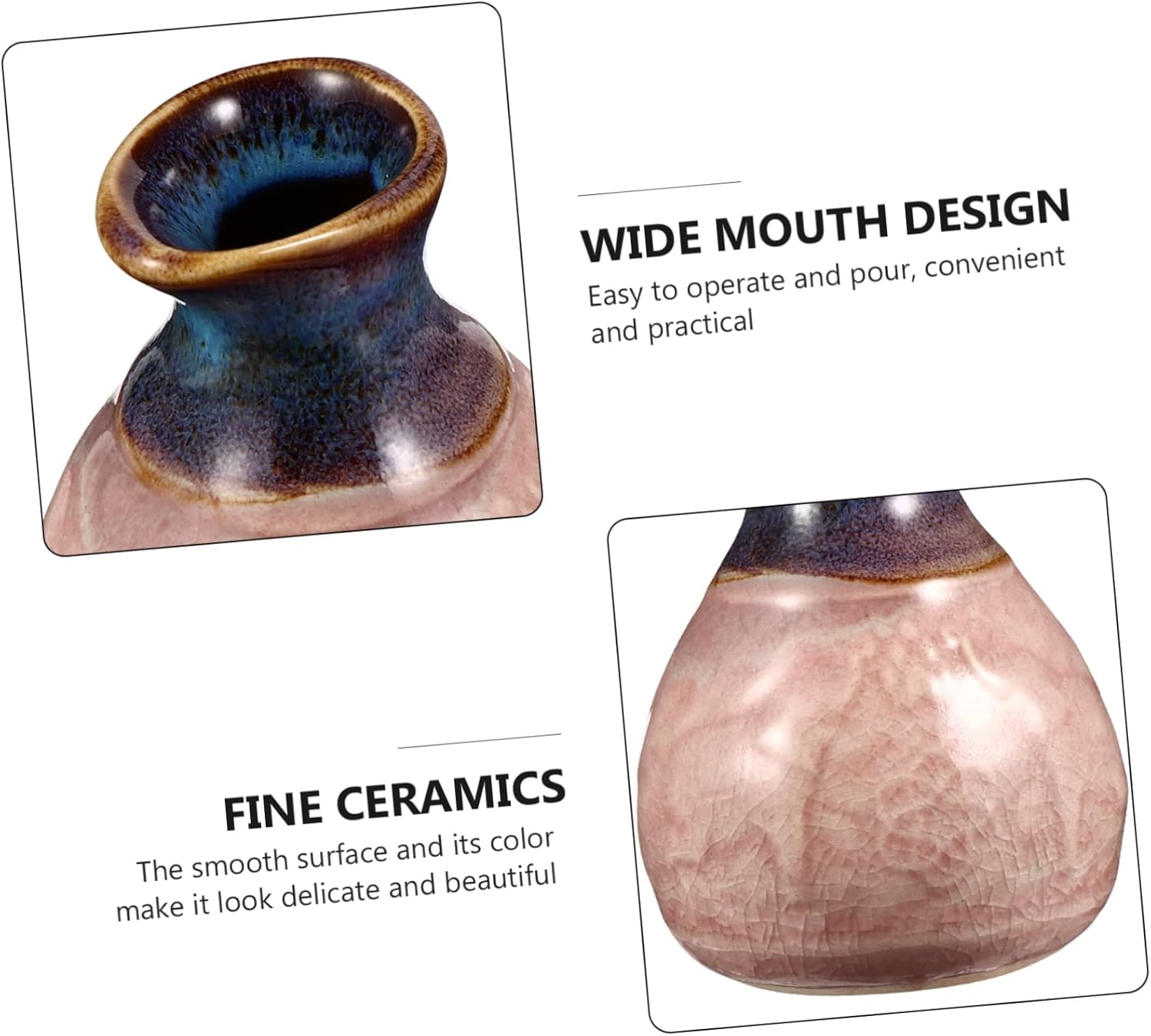 Small Essential Oil Perfume Bottle Dripping Stopper Decor Ceramic Travel Aromatherapy Bottle - Blue image number 7