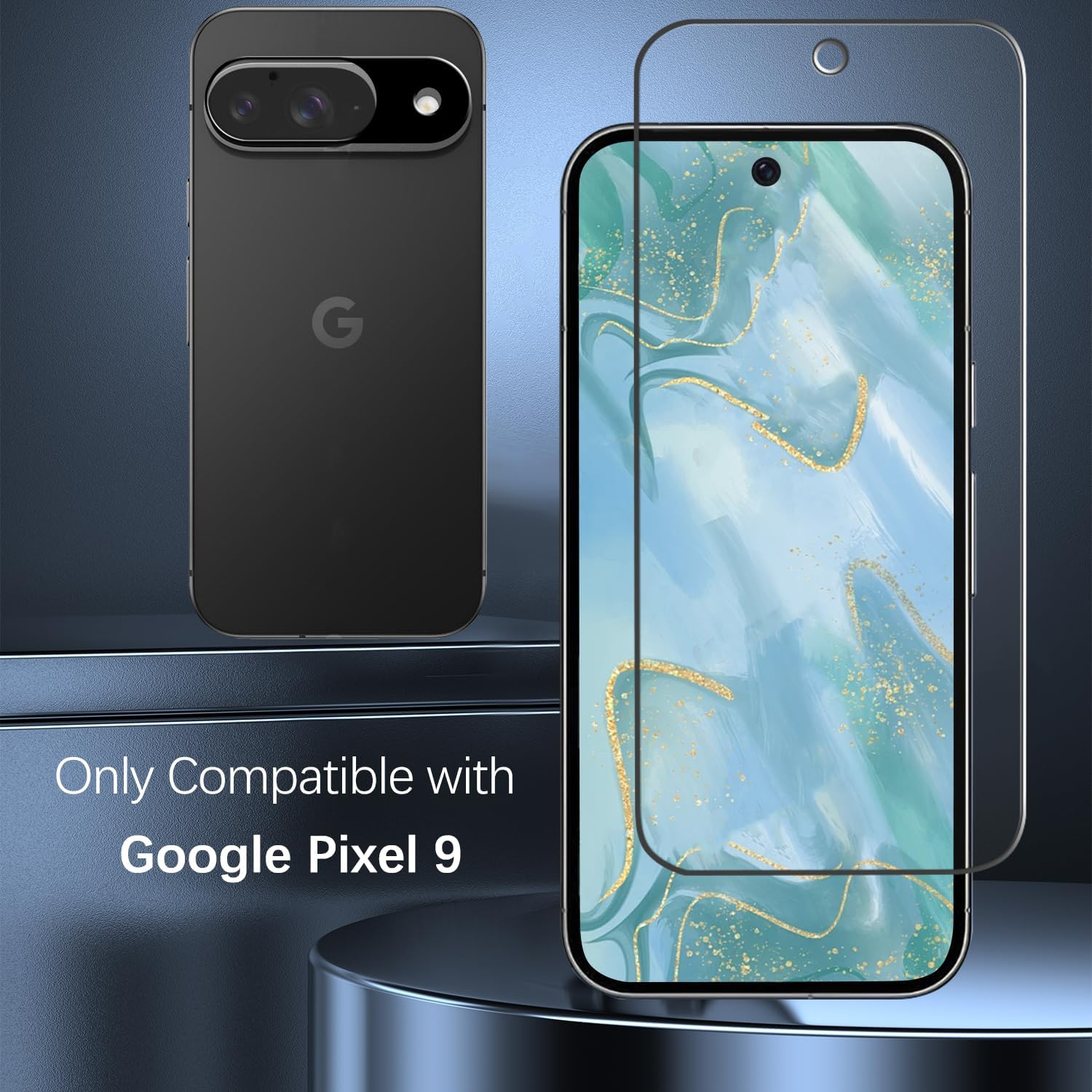 Slanku [3+3 Pack] Screen Protector for Google Pixel 9 and Camera Lens Protector, Fingerprint Compatible, 9H Tempered Glass Film, anti Scratch, No Bubbles image number 6