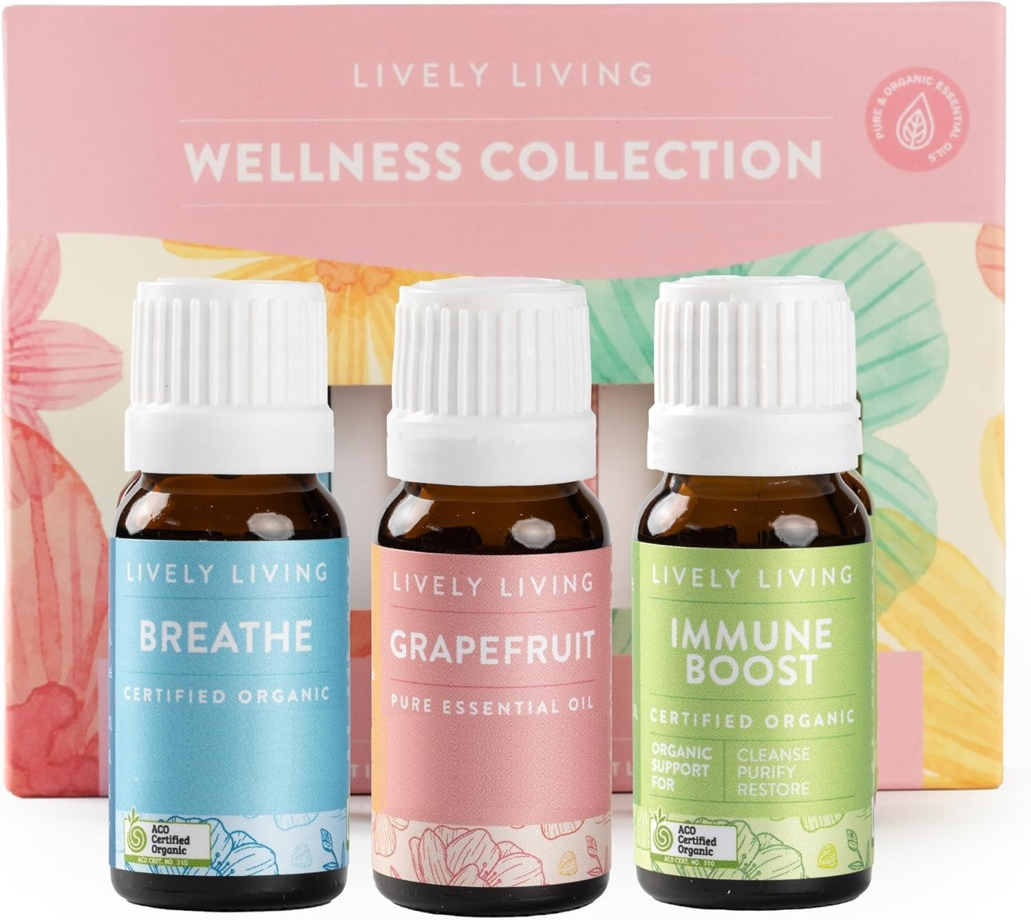 Lively Living Wellness Collection Essential Oils Trio - Energy, Citrus Blend, Australian Certified Organic Oil Set for Diffuser, Humidifier, Vaporizer image number 6