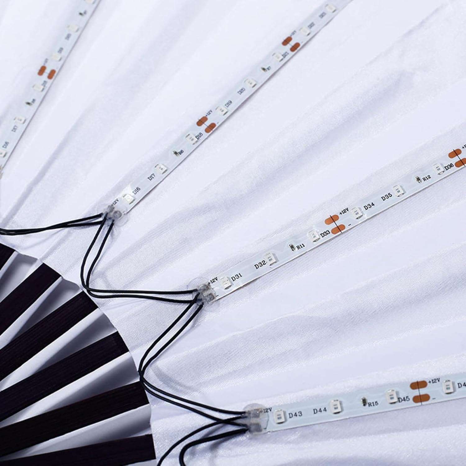 Light up Fan, LED Folding Hand Fan, Glowing Handheld Props for Stage Performance, Birthday Festival, Burlesque, Dance, Wedding, Night Club