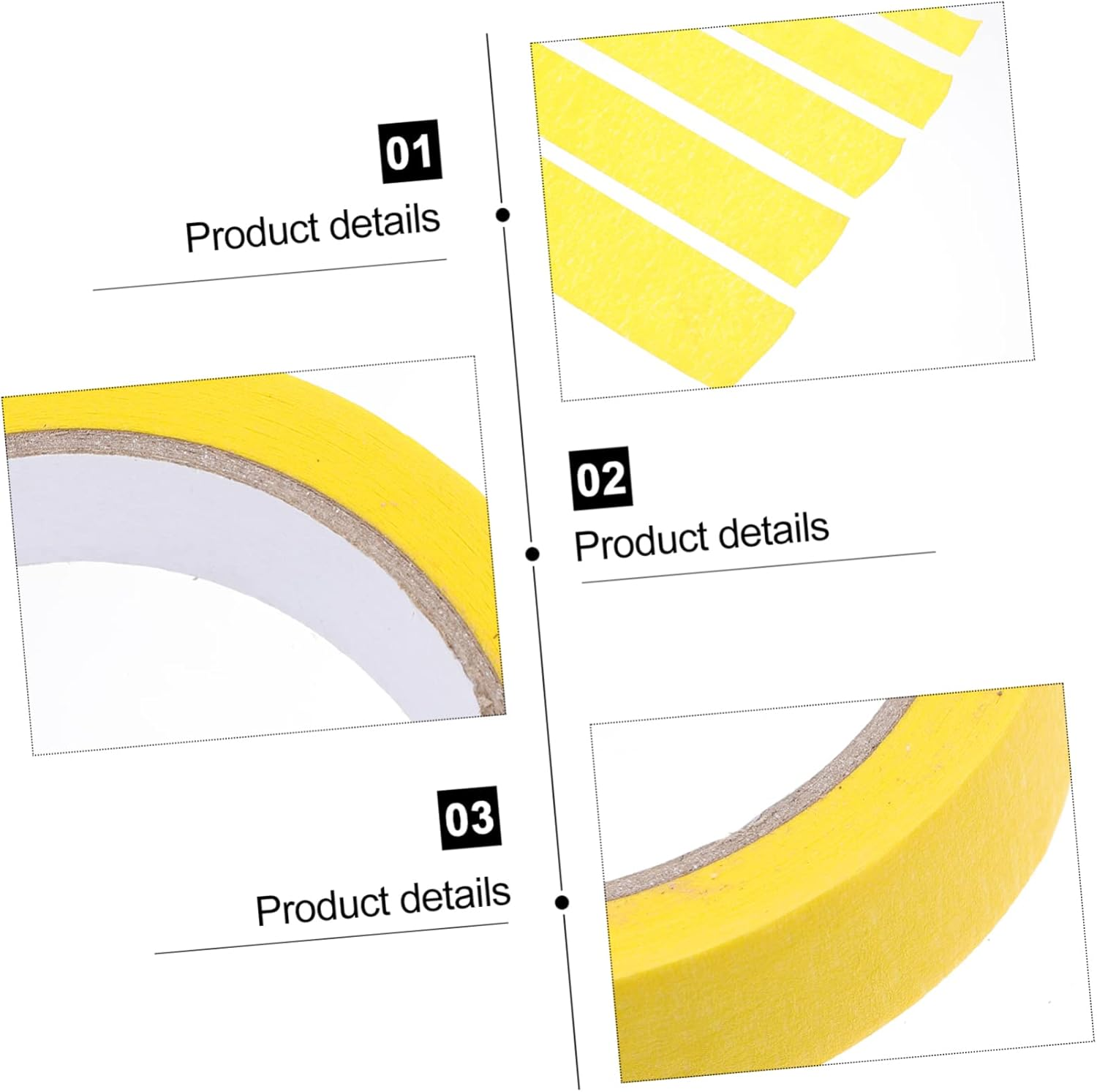 Yardenfun 5Rolls Adhesive Masking Tape for Furniture Painter Easy Tear Art Supplies Self-Adhesive Tapes in Yellow image number 1
