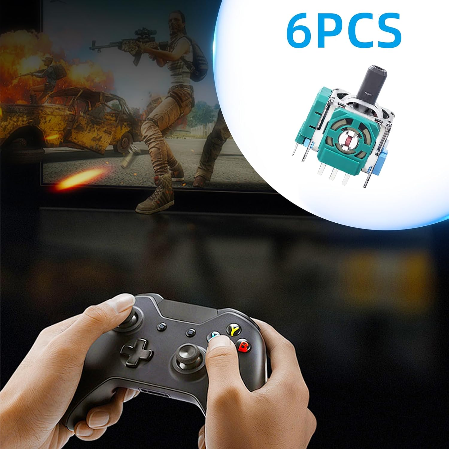 6 Pcs Game Controller Analog Stick Module, 3D Analog Joystick Thumb Sticks Thumb Sticks Joystick Rocker Module for Console Repairing