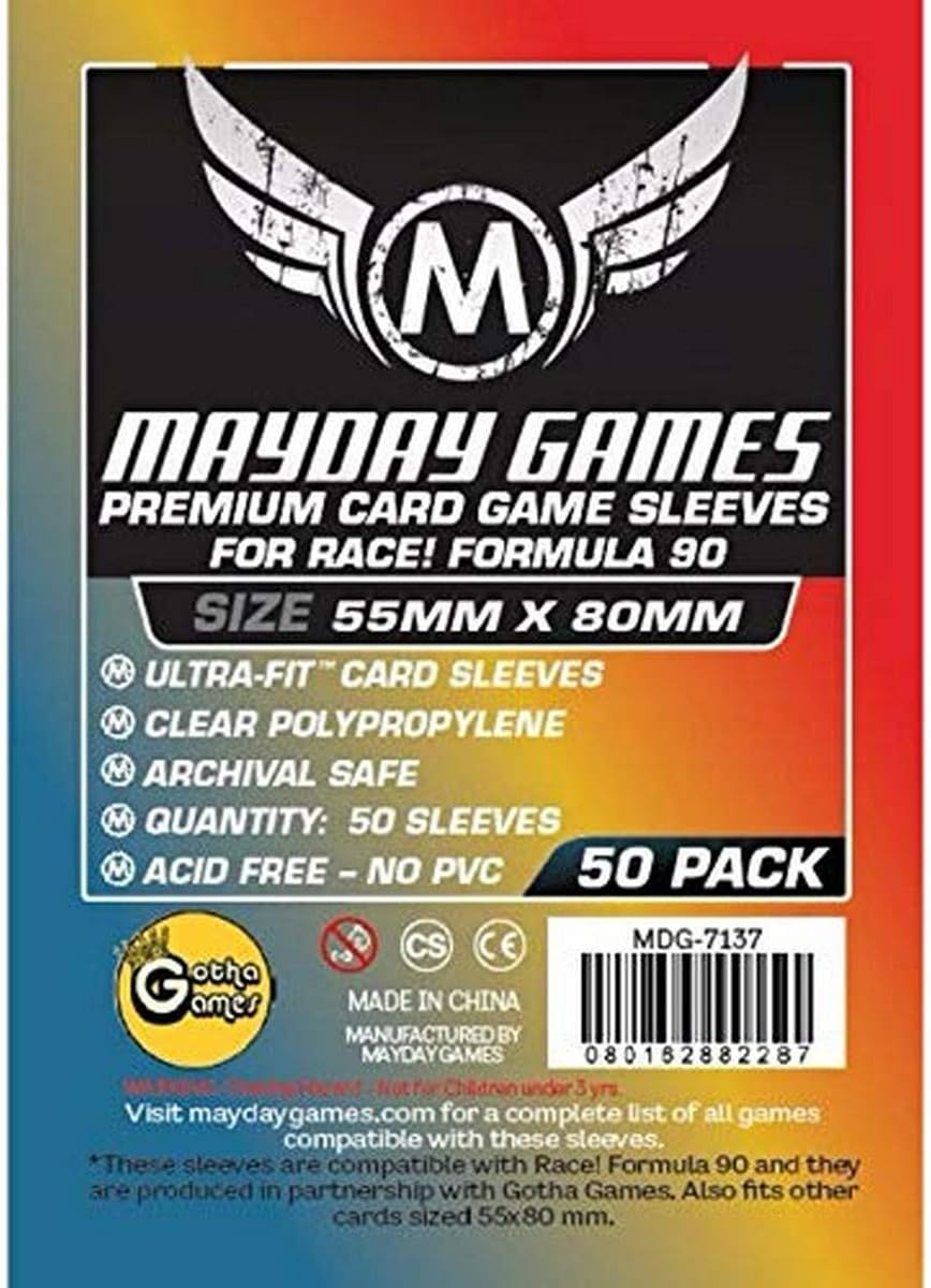 Mayday -Premium Race! Formula 90 Card Sleeves (Pack of 50) - 55 X 80 MM Card Sleeve