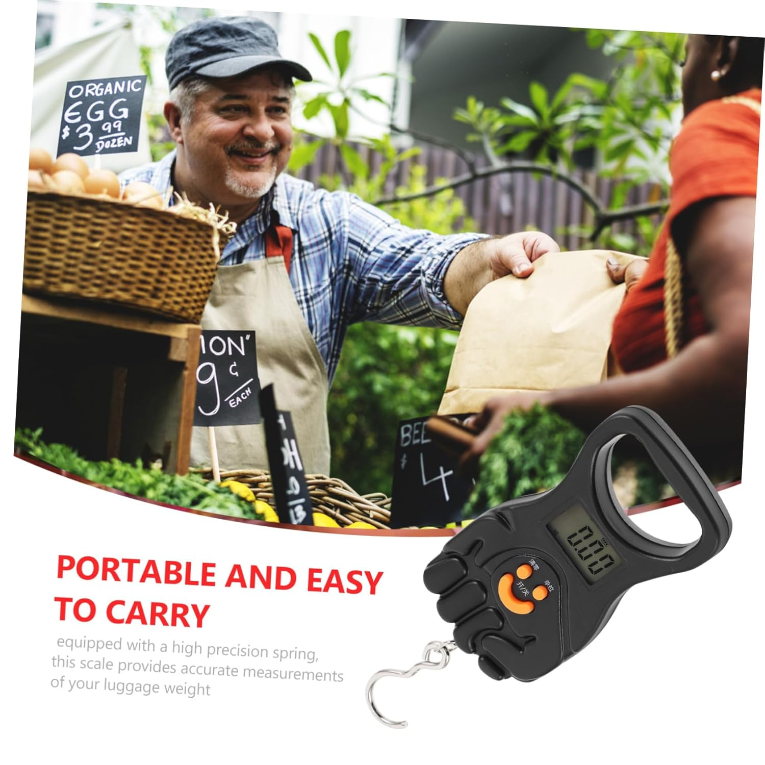 ROMISBABA Travel Scale Luggage Handheld Mini Weight Scale Portable Hook Capacity for Suitcase Fishing image number 3