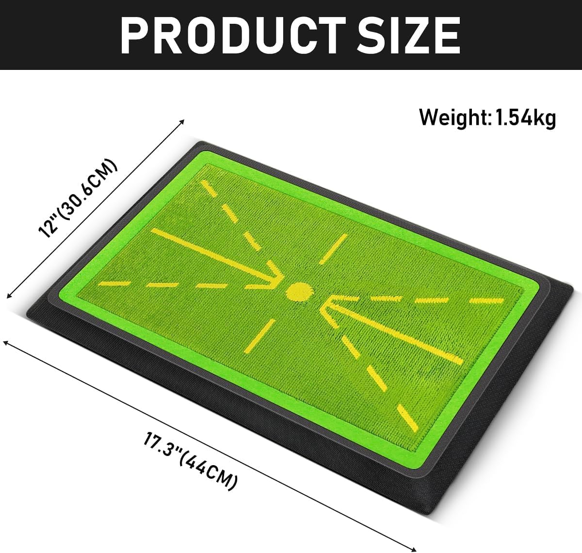SWINGTEK Golf Swing Mat, Heavy Duty Divot Board, 12 * 17 INCH Golf Training Mat for Swing Path Feedback and Indoor Practice