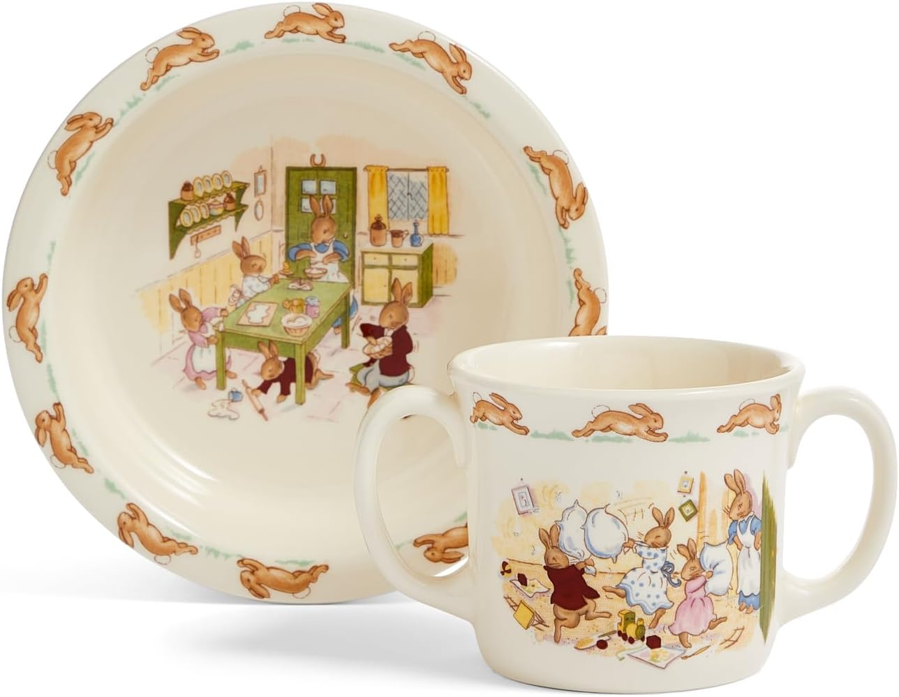 Royal Doulton Bunnykins Bowl and Two-Handled Mug Set image number 6