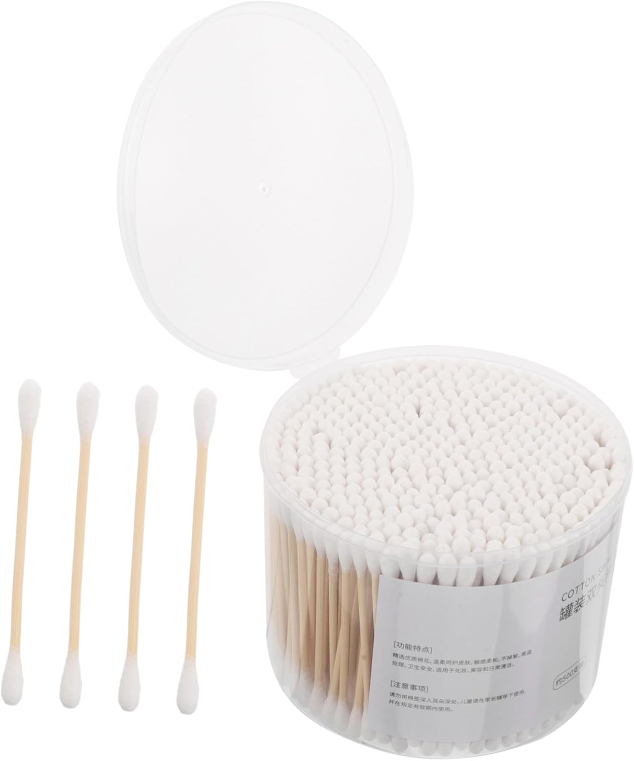 STAHAD Double-Headed Cotton Swabs 500Pcs Wooden Sticks for Ear Cleaning Makeup and Household Use Baby Beauty Cotton Tips image number 5
