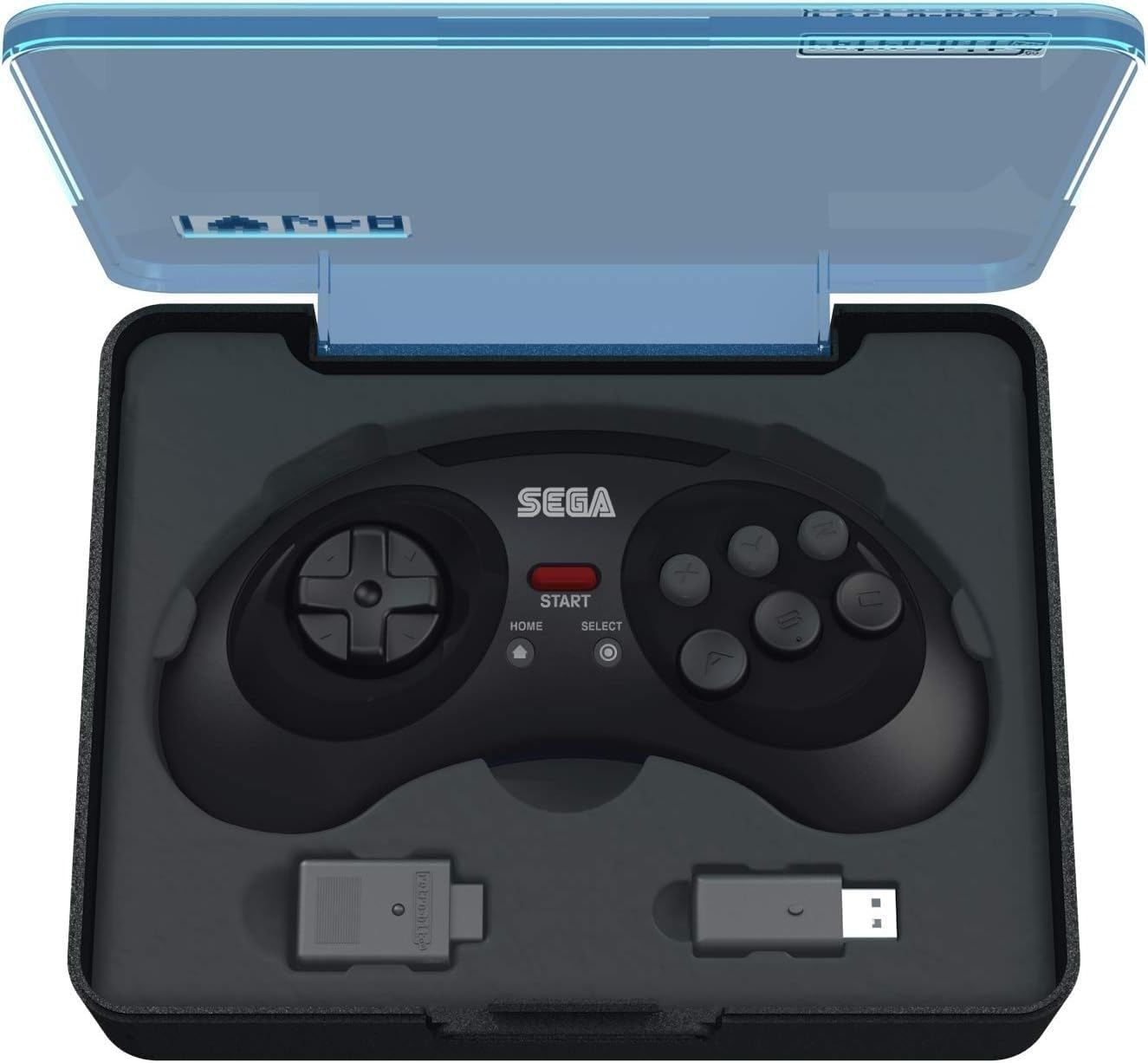 Retro-Bit Official SEGA Mega Drive 8-Button 2.4Ghz Wireless Arcade Pad for MEGA DRIVE MINI CONSOLE, Sega Mega Drive Console, PC, Switch, Macos, Playstation 3, Steam, Retropie, Raspberry Pi (Black) image number 5
