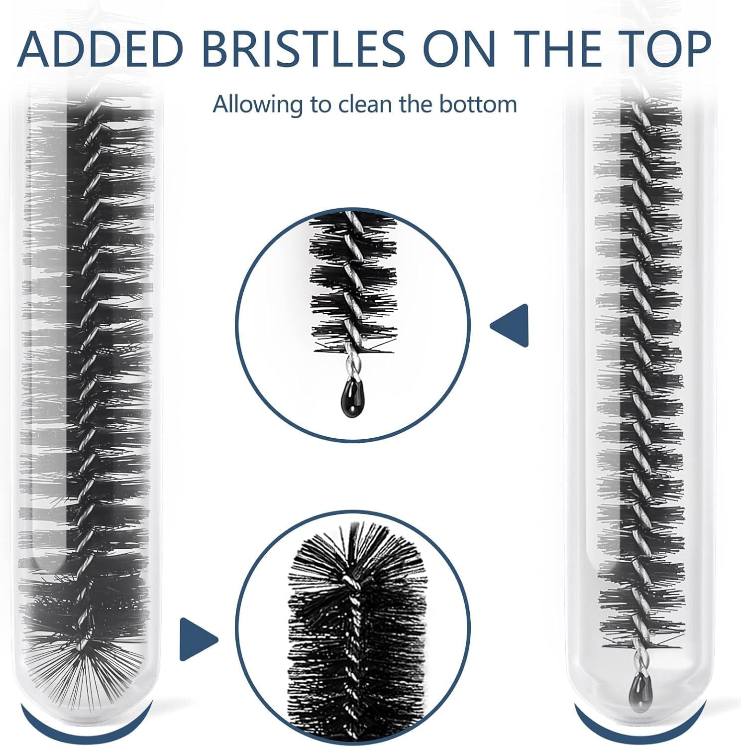 Straw Cleaner Brushes Sets, 10 Pieces 8.2 Inch Bottle Cleaning Brush and Nylon Tube Brush Brush Kit for Sippy Cup, Tumbler, Water Bottle, Drinking Straw - Black image number 1