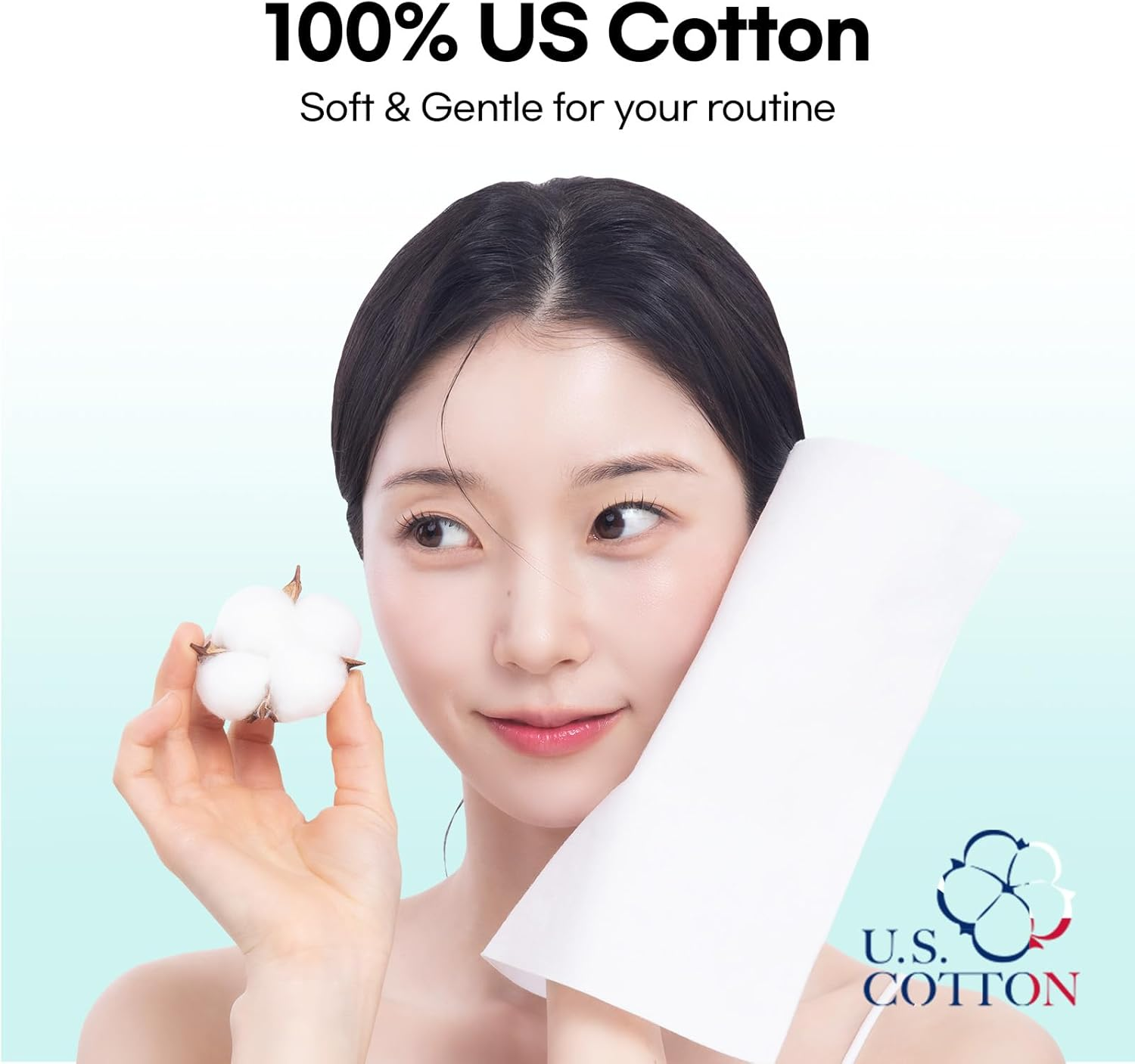 Gorilla Lab Cloud Touch Face Towels, 60 Count, 100% USA Cotton, Waterjet Spunlace for Ultra Softness, Purifying & Refreshing Disposable Facial Wipes for Sensitive Skin image number 1