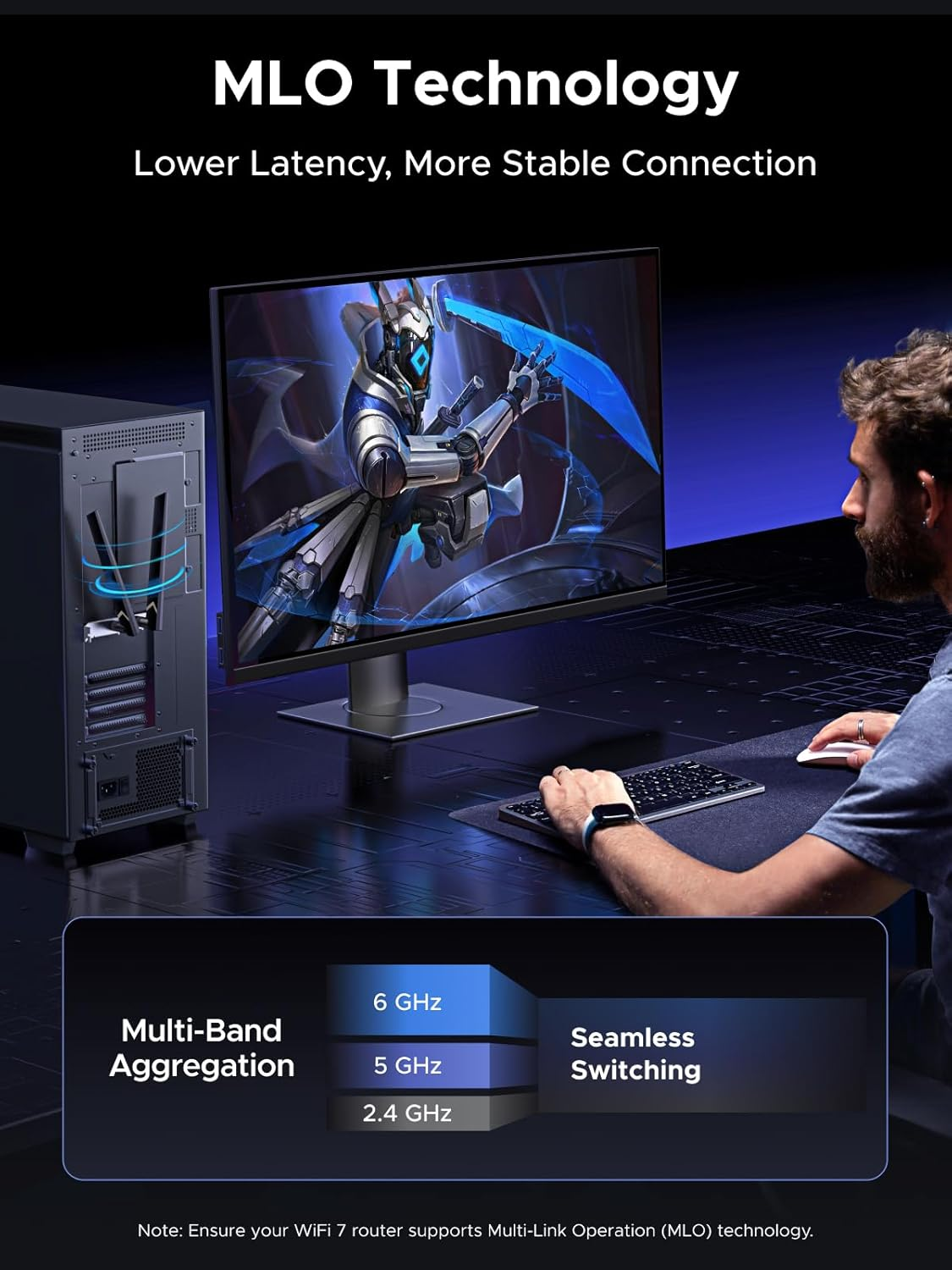 UGREEN Wifi 7 BE6500 Pcie Wifi Card, Bluetooth 5.4, IEEE 802.11Ax/Be, 6G/5G/2.4G Tri Band, MLO Technology, Flexible Dual 6Dbi High Gain Antenna, WPA3 Personal/Enterprise, Supports Windows 11 Only image number 6