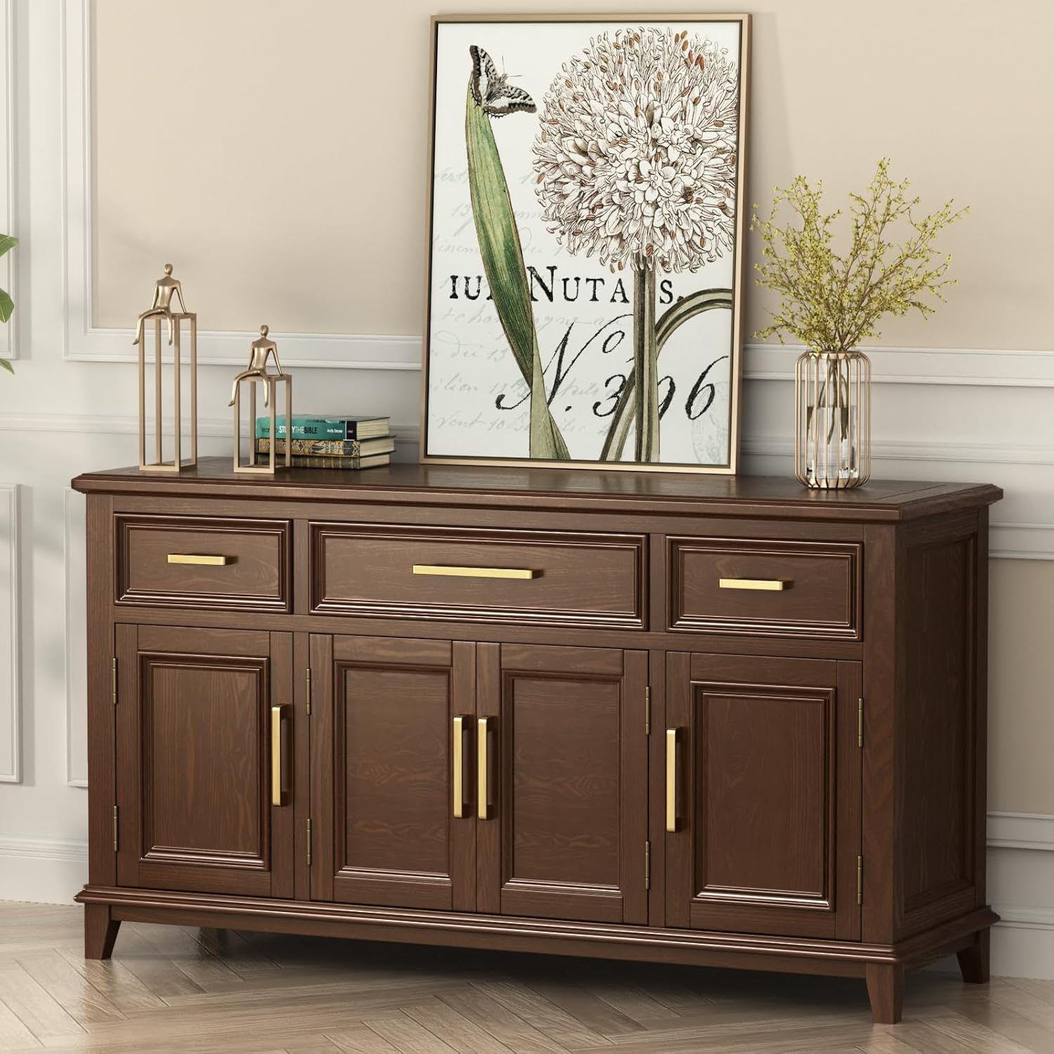 Lepatape 5 Pack 5 Inch Brushed Gold Cabinet Pulls Solid Zinc Alloy Gold Cabinet Handles - Brushed Brass Dresser Drawer Pulls for Kitchen Cabinet Hardware Zinc Alloy Handles image number 4