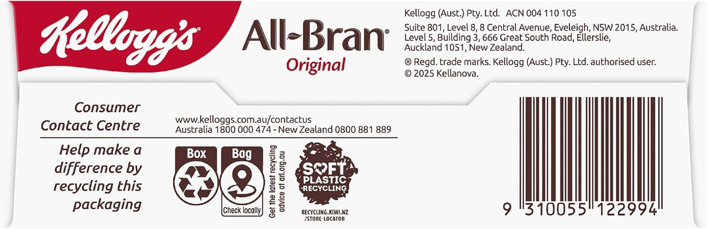 Kellogg'S All-Bran Original High Fibre Cereal 350 G image number 2