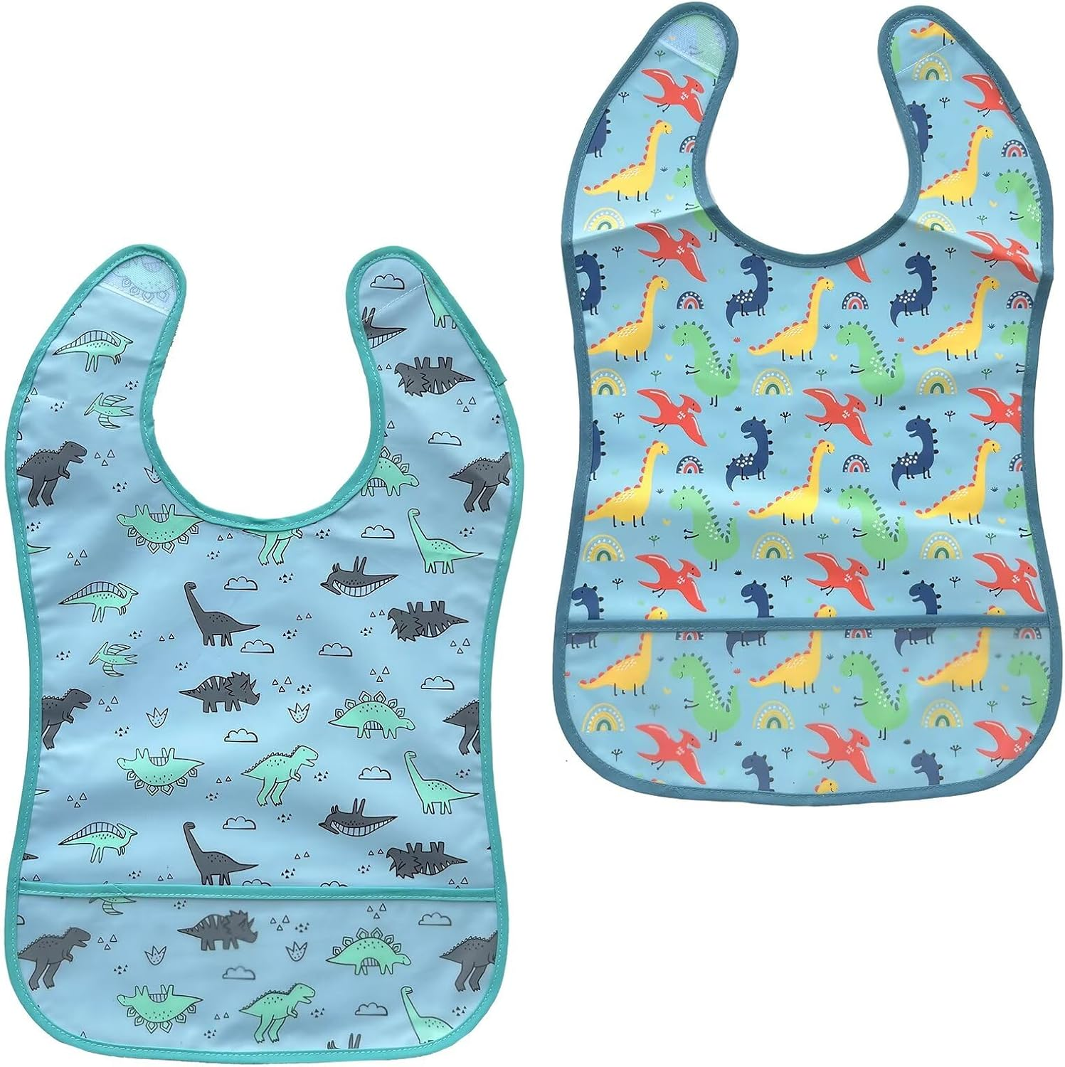 PUPPET Baby Bibs for Boys Waterproof Feeding Bibs for 6-12 Months, 2 Pack image number 1