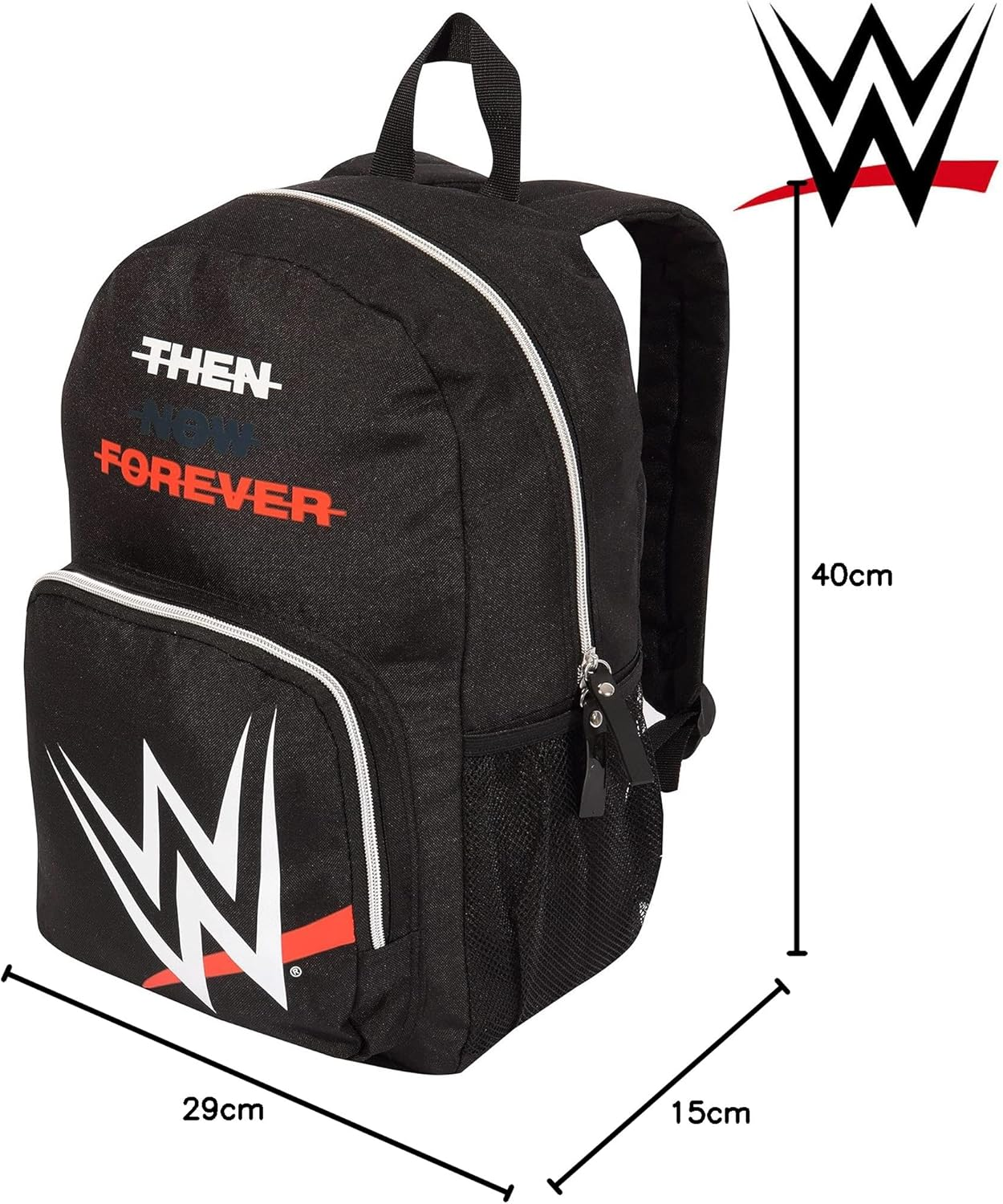 Popgear WWE Logo Backpack, Kids, One Size, Black, Official Merchandise, Black, One Size image number 1
