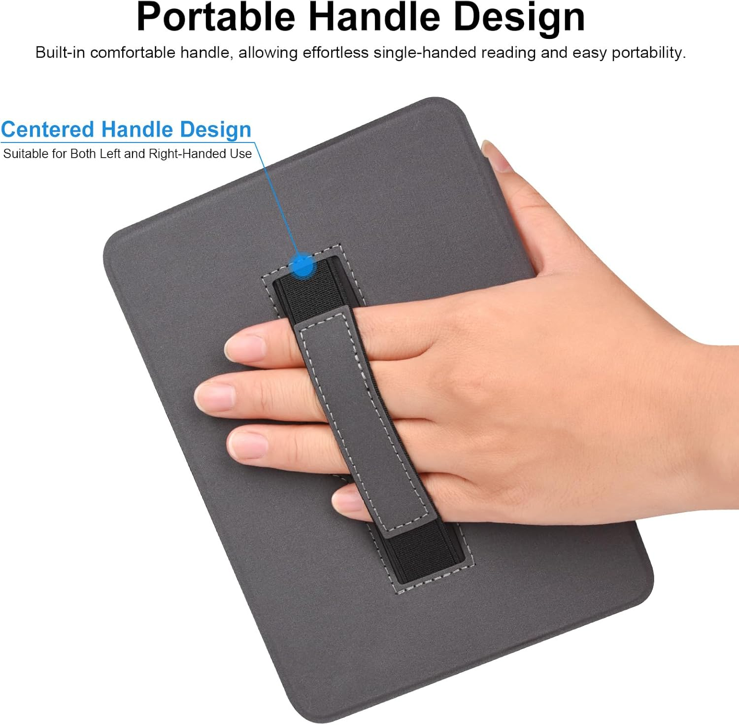 THRAU Case with Hand Strap for 7" Kindle Paperwhite 12Th Gen, Paperwhite Signature Edition 2024 or Kindle Colorsoft Signature Edition, PC Hard Shell with PU Leather, Auto Sleep/Wake &ndash; Agave Green image number 3