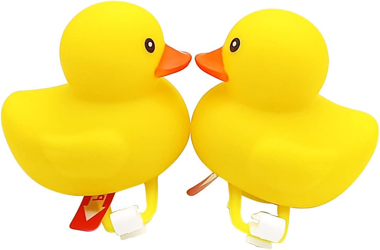 SUPIA 2 Pack Duck Bike Bell, Rubber Duck Bicycle Accessories, Bicycle Horns Mountain Bike Handlebar Light Bicycle Accessories, Yellow image number 5