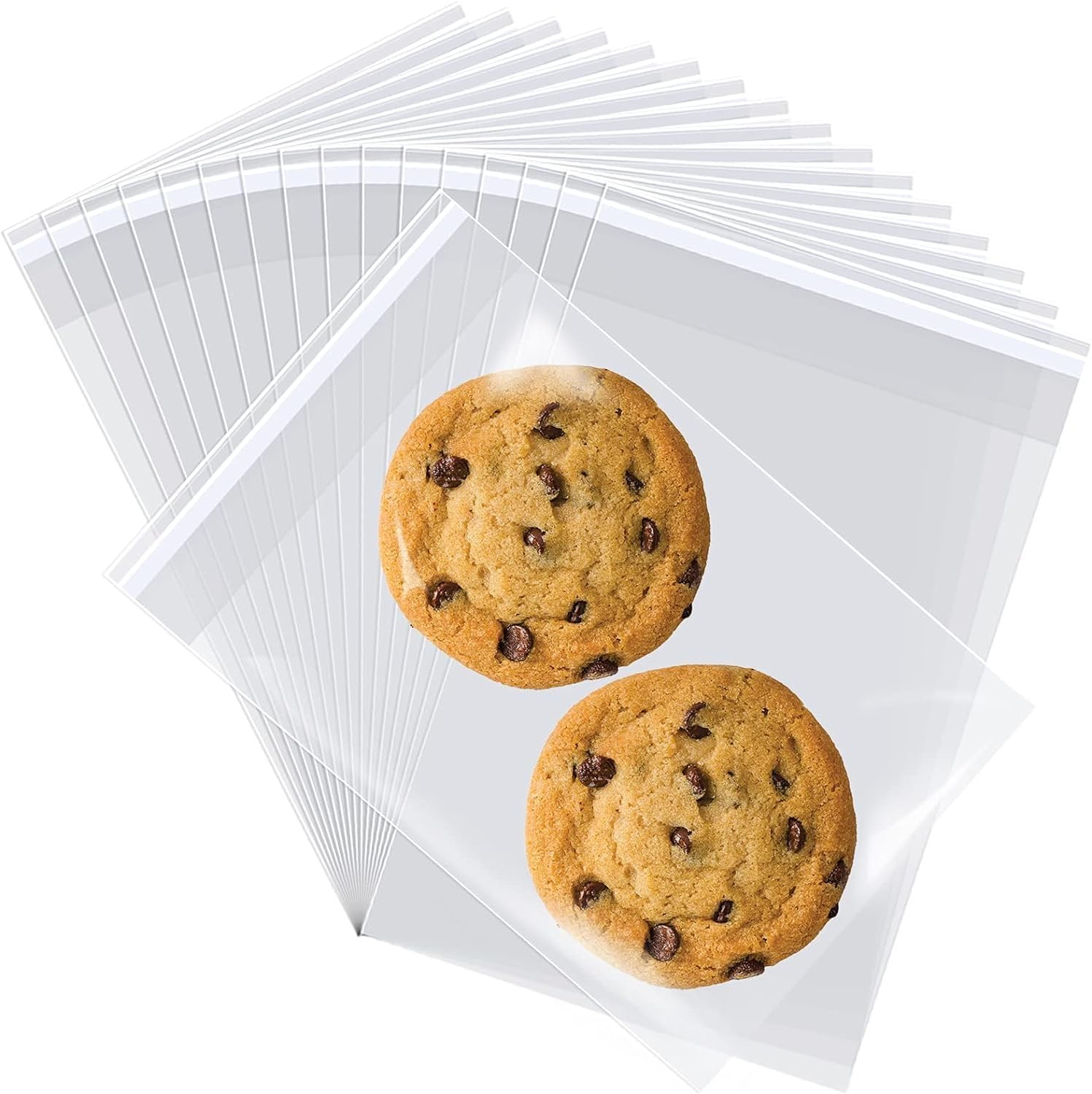 200 Pcs Clear Self Sealing Cellophane Bags,10X10 Centimetres Cookie Bags Resealable Cellophane Bag for Packaging Cookies, Candy and Products (Clear, 10X10Cm) image number 5