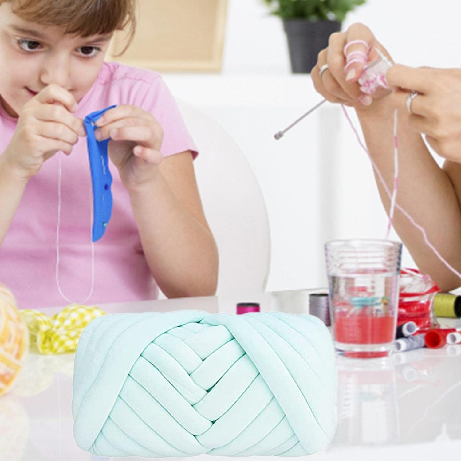 Chunky Cotton Yarn, Arm Knitting Yarn, Jumbo Giant Bulky Yarn for Arm Knitting Handmade DIY Throw Blanket Crafts Carpets, 1 Roll(20 Yards) image number 2