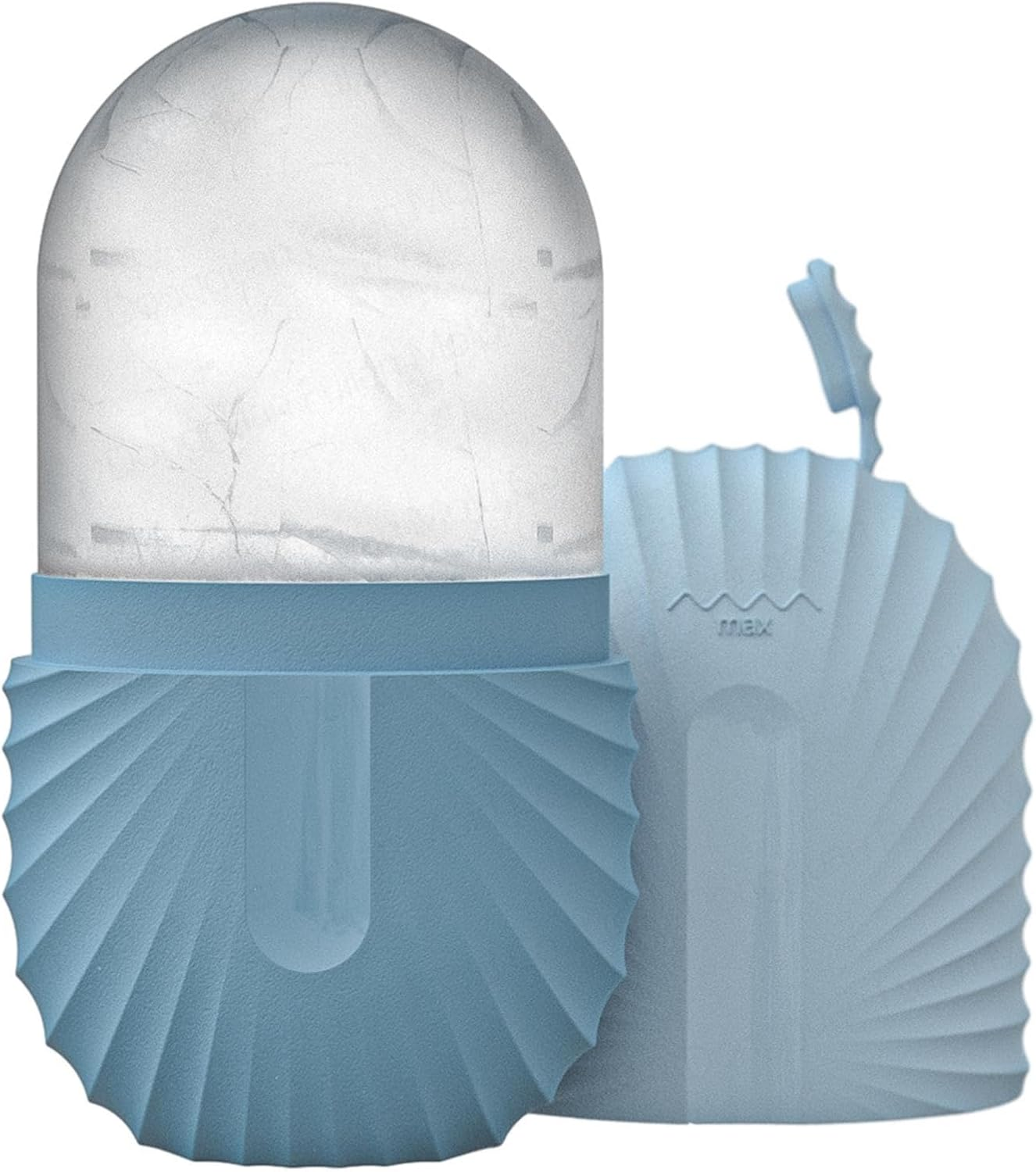 Ice Face Roller | Reusable Cooling Silicone Ice Cube Roller - Beauty Facial Rollers, Ice Cube Silicone Face Massage Skincare Tool for Face Eye Puffiness, Brighten Skin Borato - Shell Pattern - Green image number 6