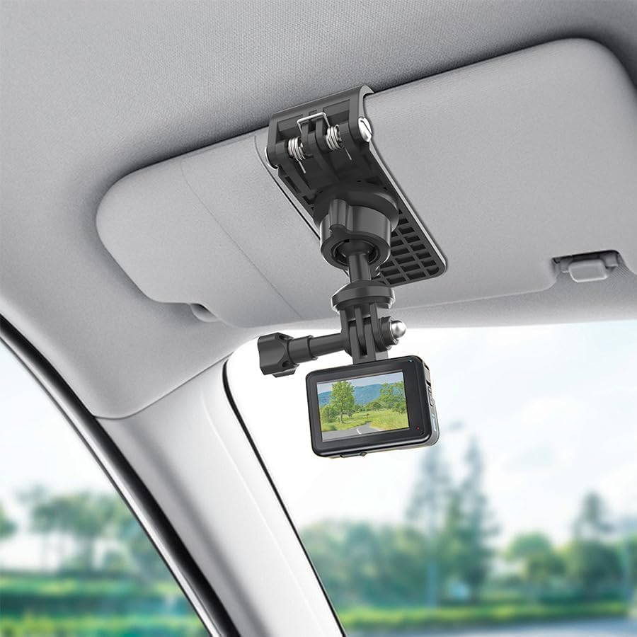Car Sun Visor Clip Mount Compatible with Gopro Hero 13 12 11 10 9 8 7 6 5 Session Insta360 Osmo Action and Most Action Camera image number 1