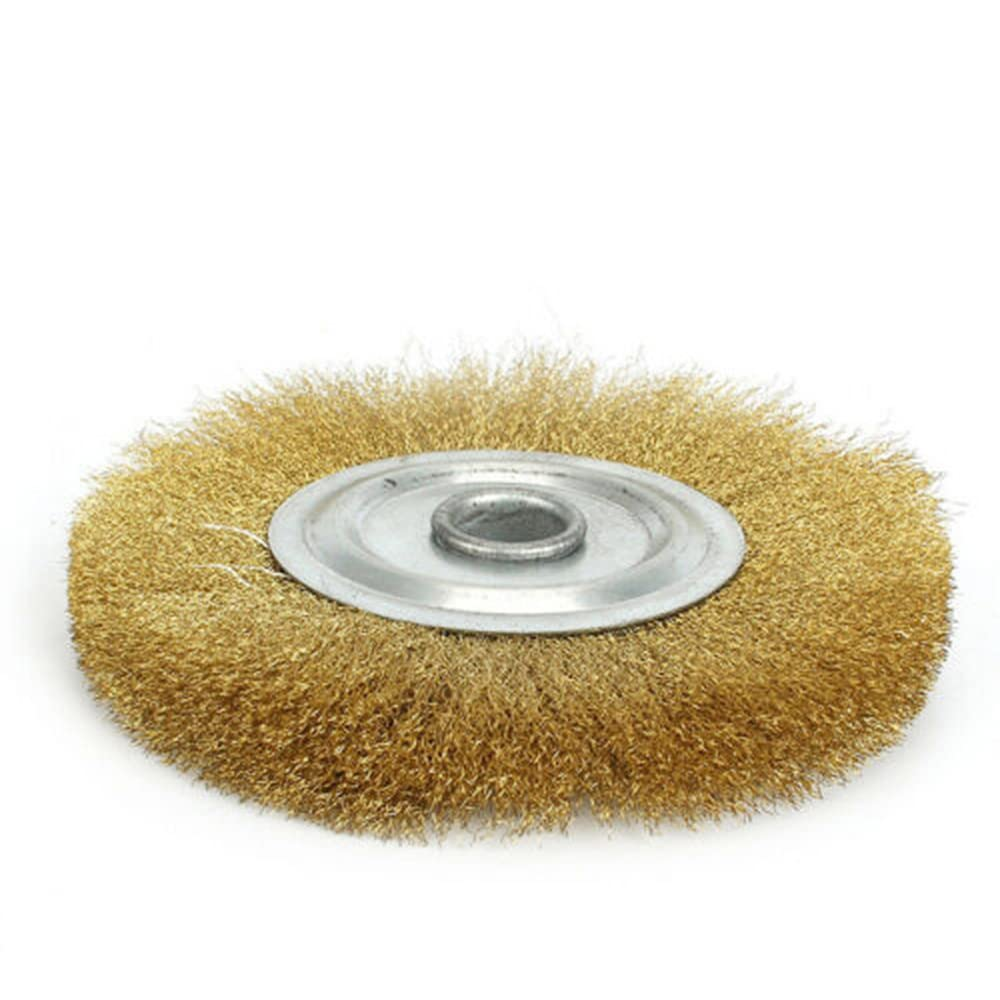 4 Pack Brass Steel Wheel Wire Brush, 100Mm Rotary Cleaning Wire Brush for Drill, Polishing Tool for Removal of Rust/Corrosion/Paint image number 1
