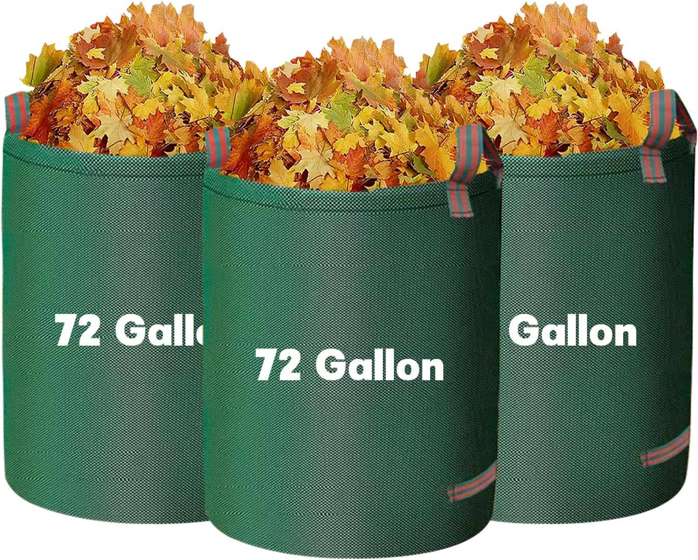Garden Waste Bags 3 Pack (272L) &ndash; Reusable Garden Waste Bags, Heavy Duty Green Waste Bags, Garden Bag with Reinforced Handles for Leaves, Grass Clippings & Garden Rubbish, Garden Bags.