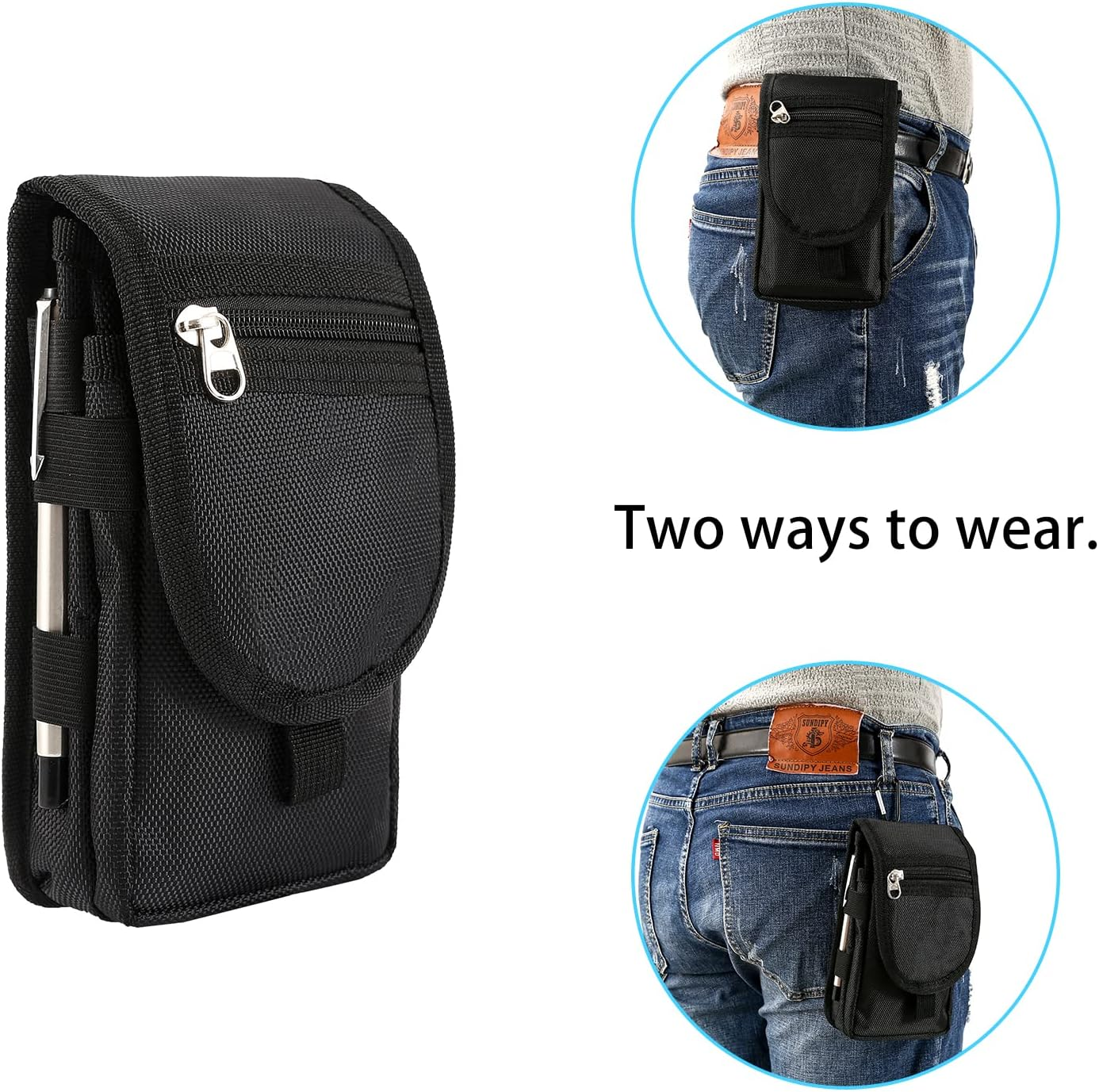 Large Mobile Phone Belt Mobile Phone Belt Holster Tool Belt Multifunctional Bum Bag with Mobile Phone Case for Cycling Climbing Mobile Phone Belt for Men for Samsung, Black, Einheitsgr&ouml;&szlig;e image number 1