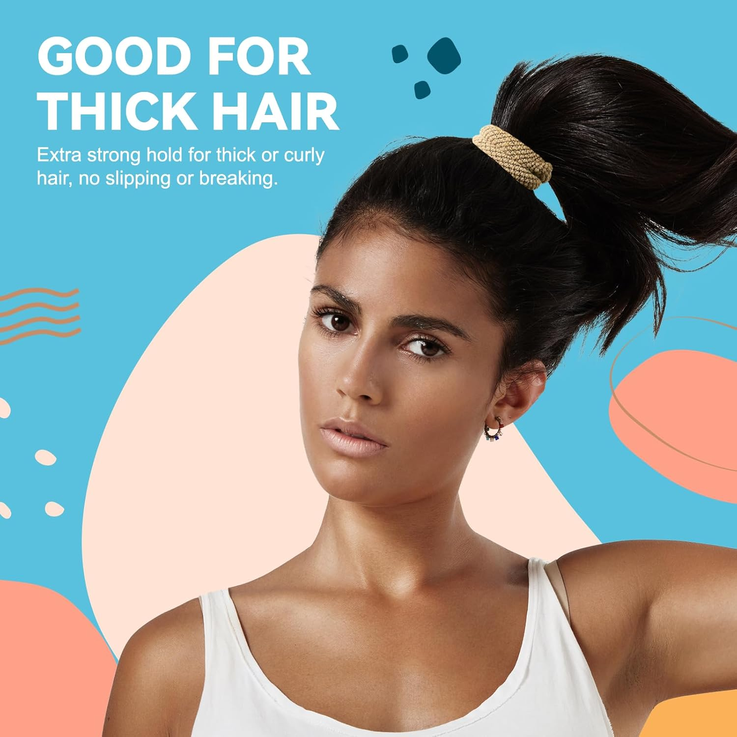 HOYOLS Large Seamless Hair Ties for Thick Hair, Soft Ponytail Holders Bands No Damage Elastics for Women Girls Scrunchies (Autumn Hues Color) image number 5