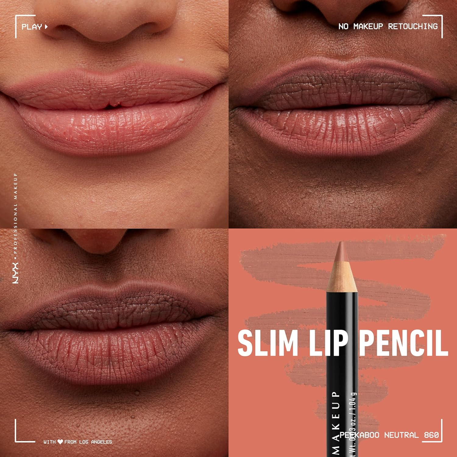 NYX PROFESSIONAL MAKEUP Slim Lip Pencil, Long-Lasting Creamy Lip Liner - Peakaboo Neutral image number 2