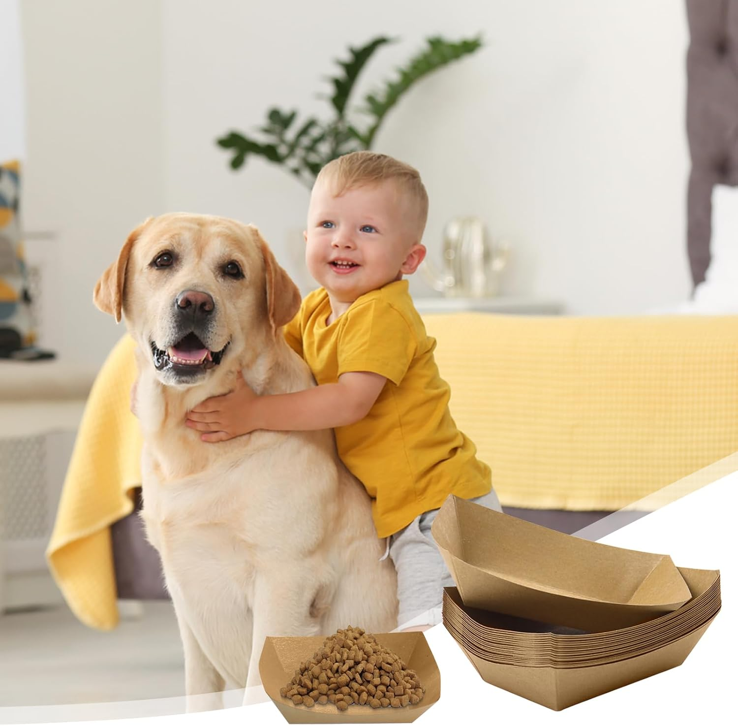 Disposable Cat Feeding Bowls, Thickened Disposable Cat Feeding Bowls, 150 Pieces, Disposable Pet Bowls for Wet and Dry Food, Kittens, Puppies (24Cm X 6.7Cm) image number 2