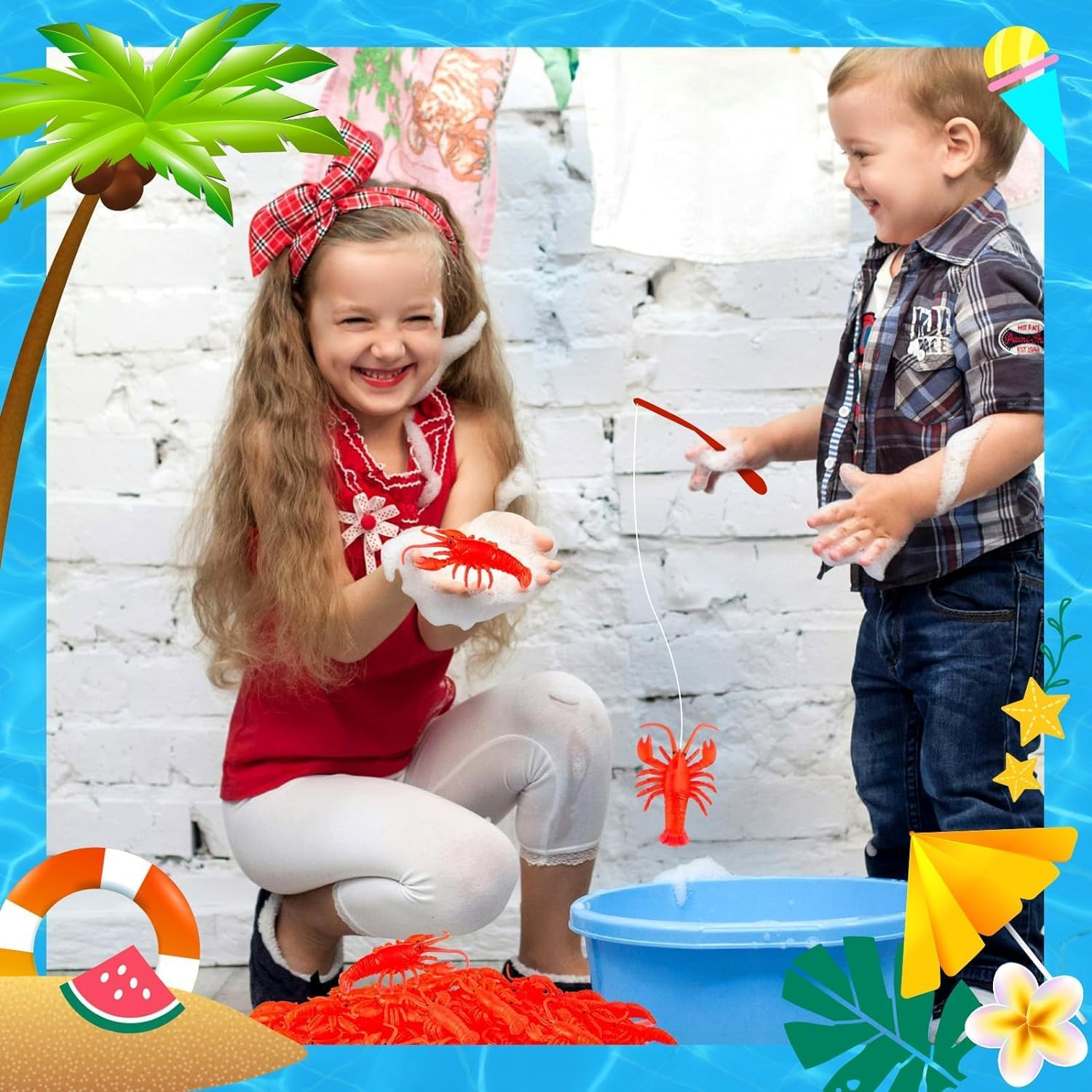 Lobster Toy, 50 Pcs Soft Lobster Models Crawfish Decoration, Small Red Lobster for Summer Beach Scenario Decoration and Home Decoration image number 1