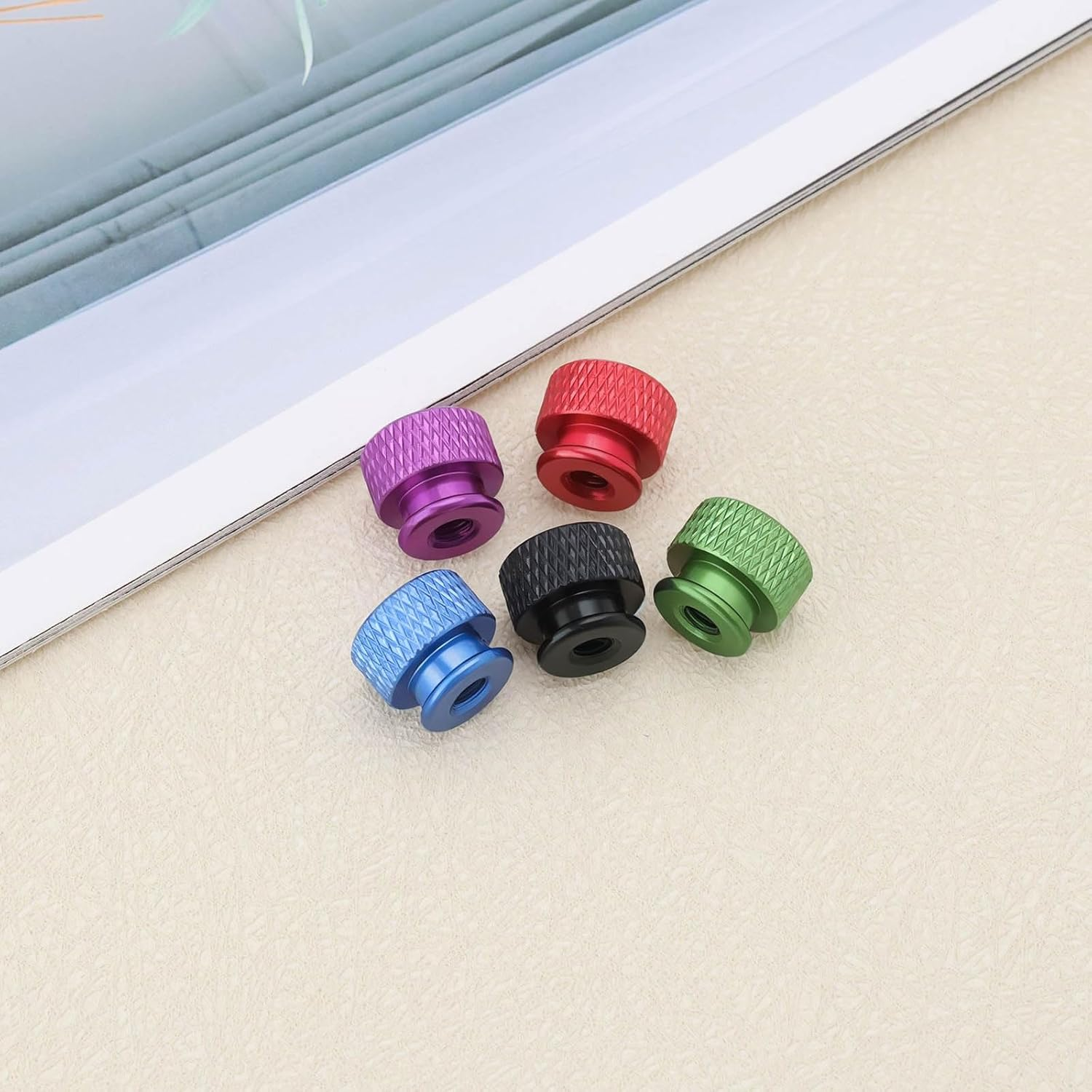 SING F LTD 10PCS Knurled Thumb Nut M4X0.7Mm Aluminum Alloy with Collar High Head Blind Hole Knurled Thumb Nuts 10X10X12.05Mm for Computer Case