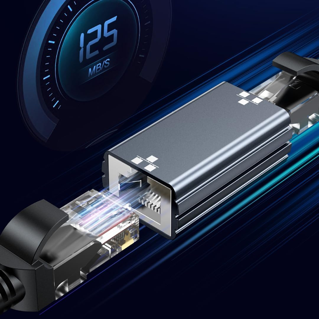 Hexchuang Ethernet Coupler Female to Female, Premium Ethernet Extender, 1000Mbps Extender Adapter LAN Connector for Cat8 Cat7 Cat6 Cat5 Cat5E Cable, 100M Distance High Speed Connector 2Pack