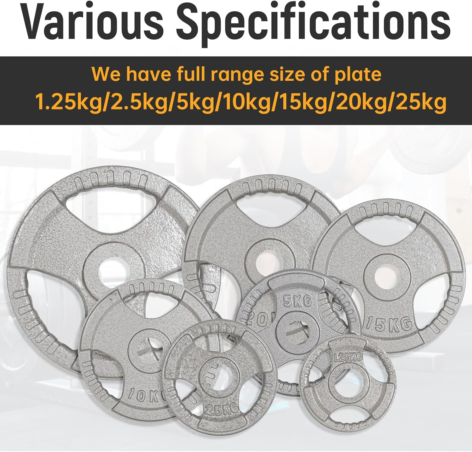 Cast Iron Olympic Weight Plates for Adjustable Olympic Dumbbell and Barbell - Premium Quality Hammertone Strength Training Plates for Body Building, Weightlifting, WOD, MMA, Crossfit, Fitness & Sports - 1.25Kg to 20Kg