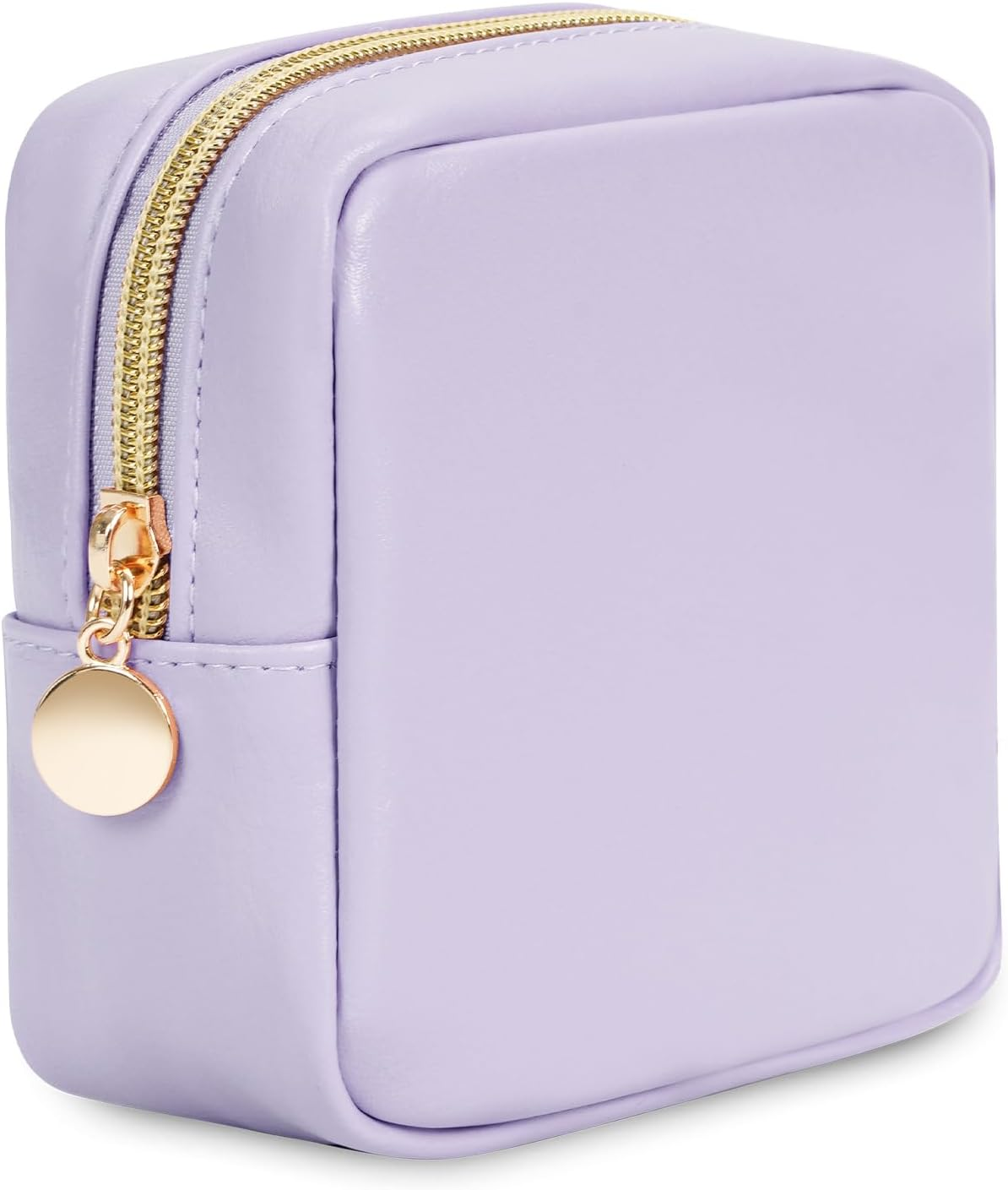 Wandering Nature Small Makeup Bag for Purse Zipper Cosmetic Bag for Women Pouch Travel Eco Vegan Leather Make up Organizer for Toiletry Bag Water Resistant Gift Idea, Black, Corduroy Pink, Mini,