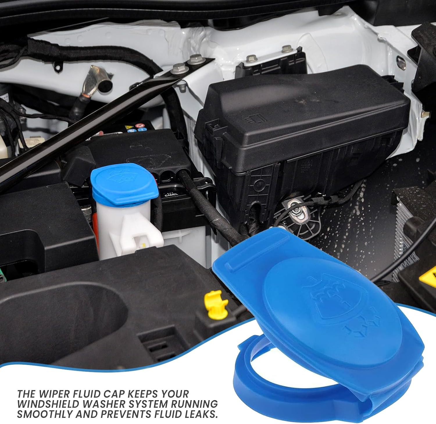 Bestmoy Washer Fluid Cap for Car Windshield, OEM#3Q0955455 Replacement Windshield Wiper Fluid Cap, Water Bottle Cover for Car Accessories, Compatible with VW Atlas, GTI, Tiguan, Jetta image number 1