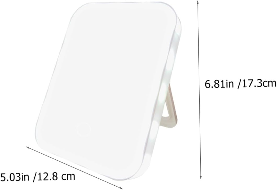 CTIRCHIU LED Lighted Desktop Makeup Mirror Portable Folding Cosmetic Mirror with USB Rechargeable Touch Control White Warm Natural Light image number 1